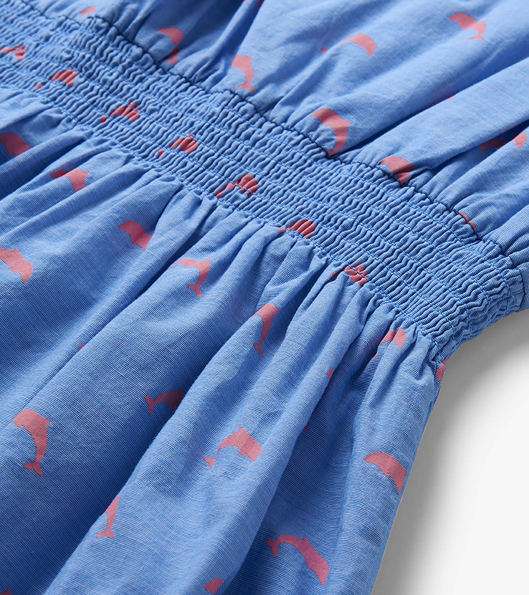 Girls Little Pink Dolphins Woven Play Dress - Image 3