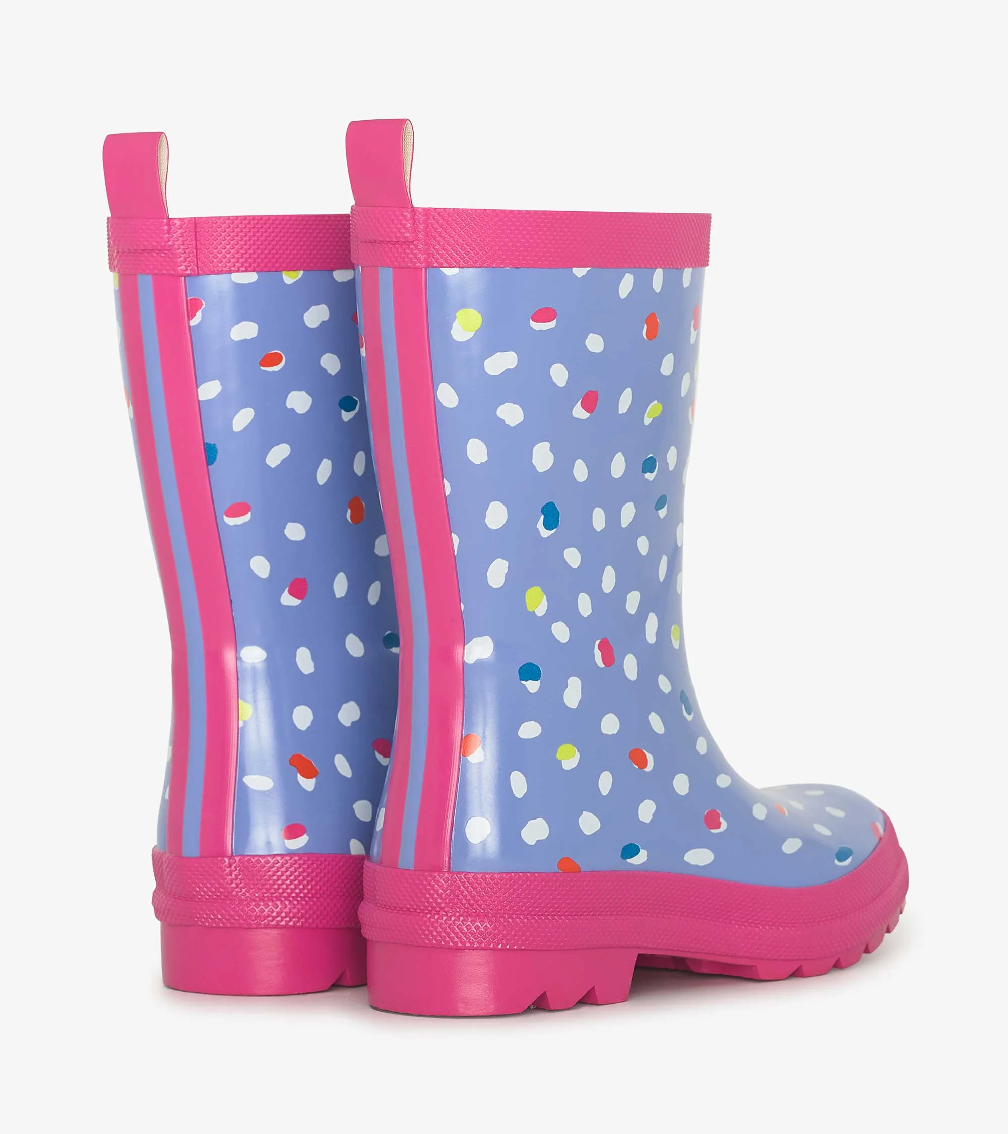 Girls Lots of Dots Shiny Rain Boots - Image 2