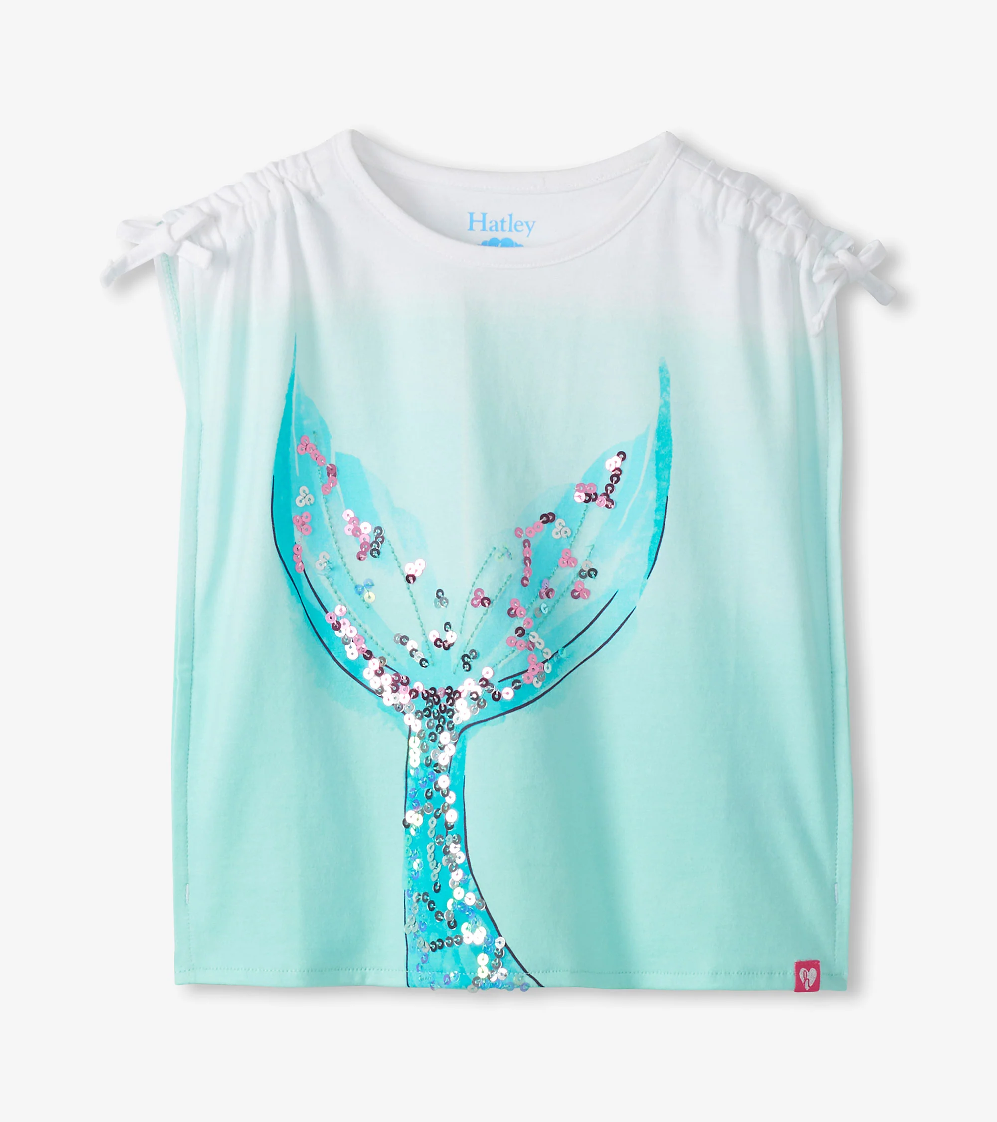 Girls Mermaid Tail Cinched Shoulder Top
