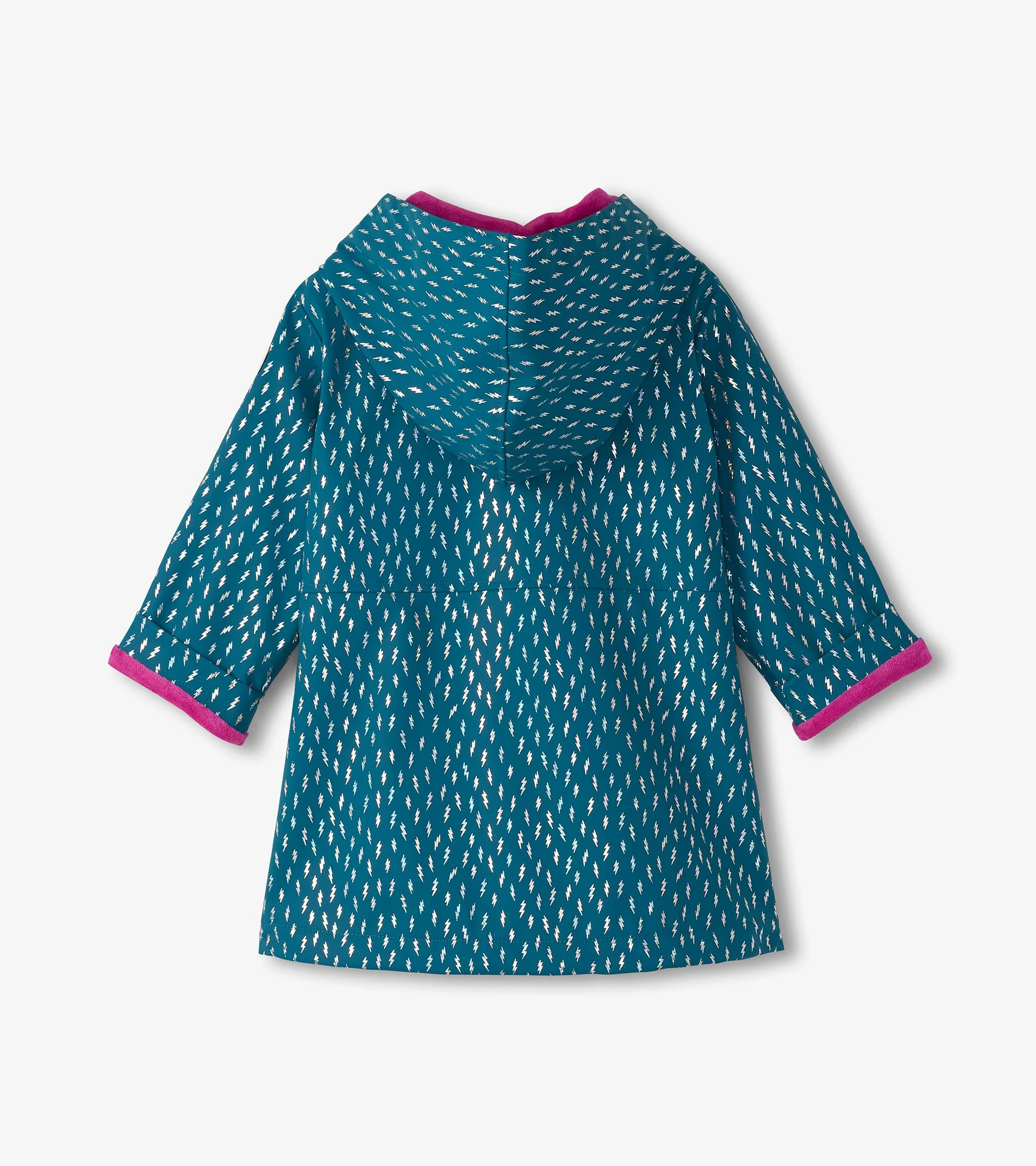 Girls Mini Lightning Bolts Zip-Up Rain Jacket - Image 5
