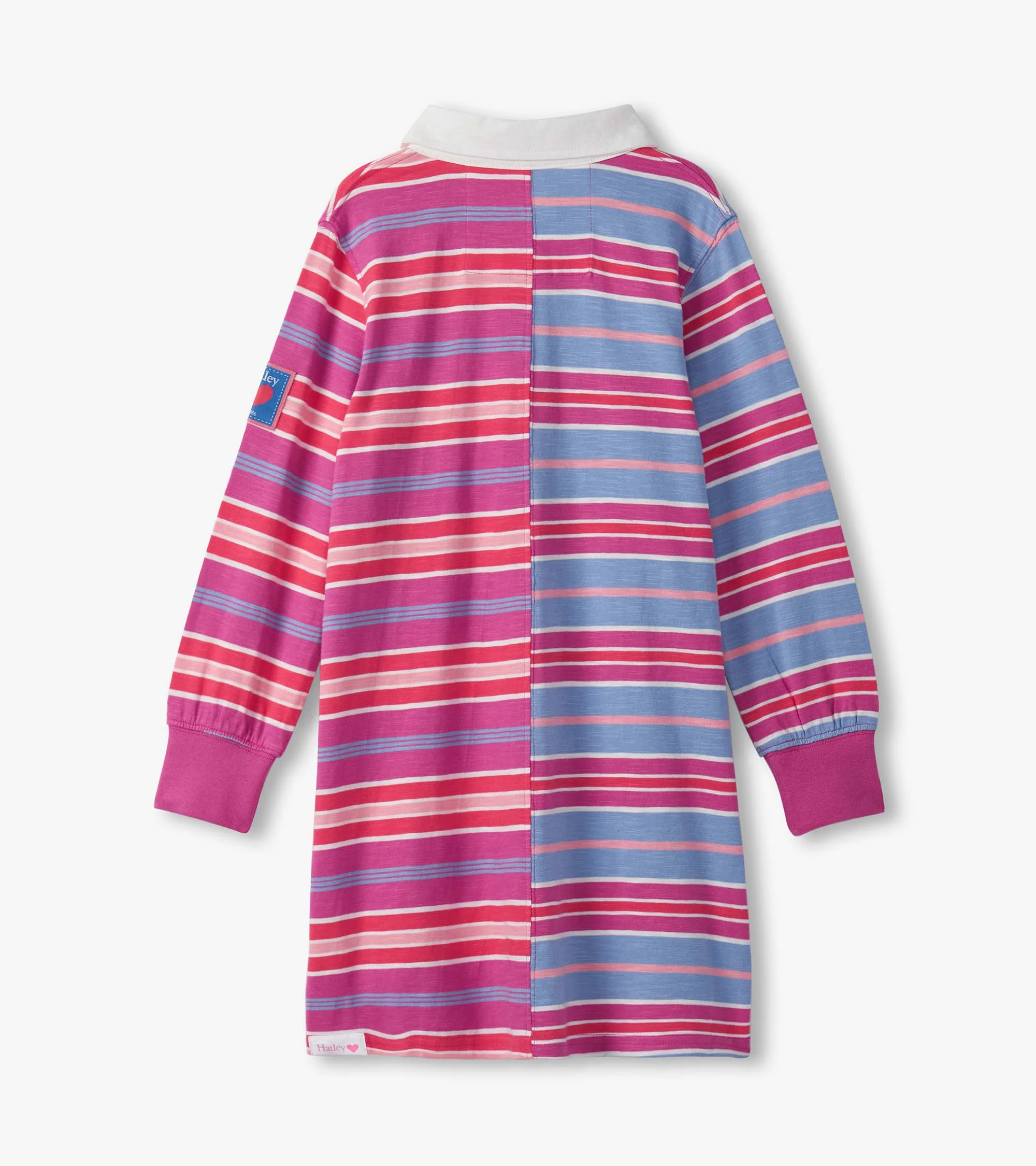 Girls Mixed Stripes Polo Dress - Image 3