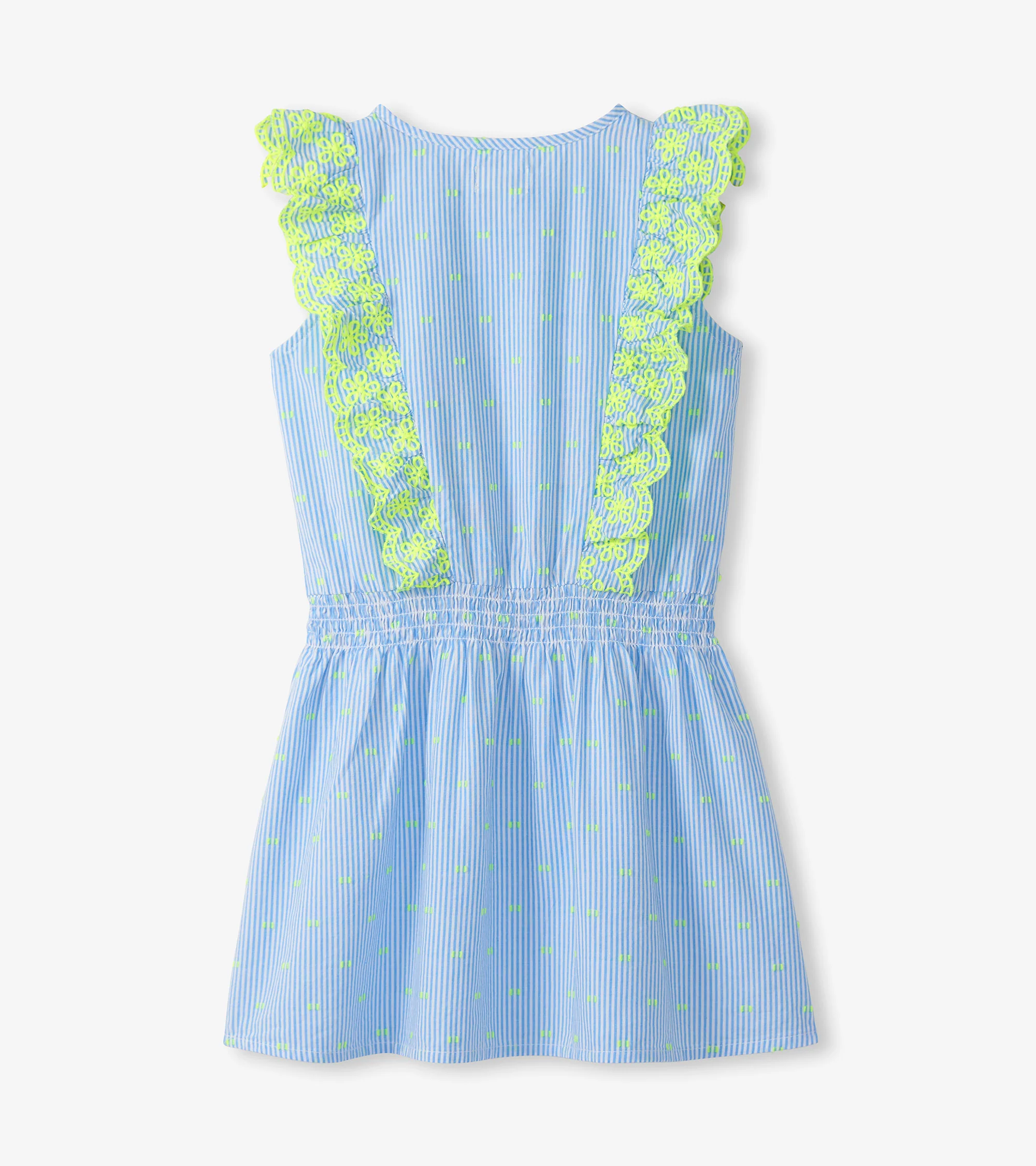 Girls Neon Dots Scallop Ruffle Dress - Image 2