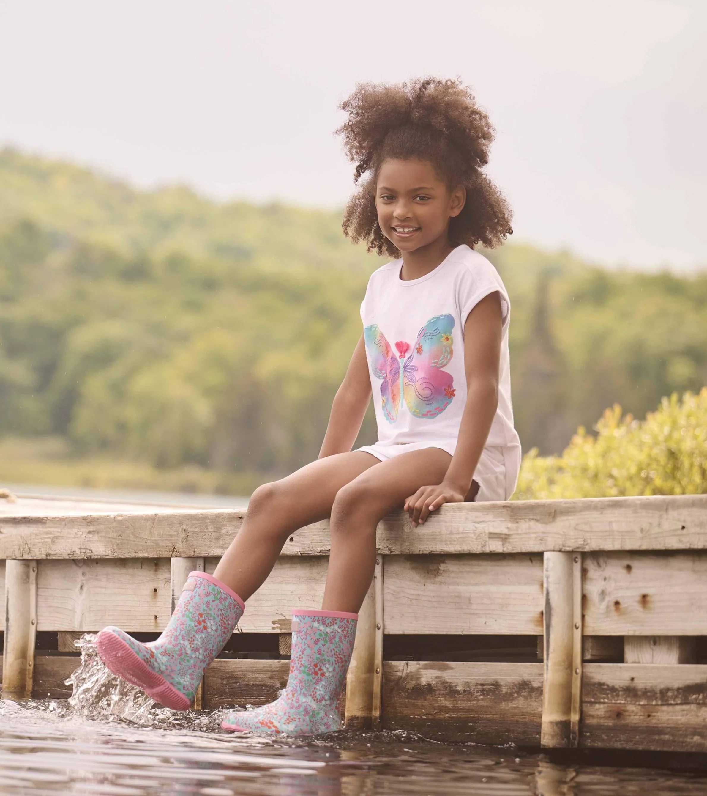 Girls Painted Butterfly Relaxed T-Shirt - Image 5