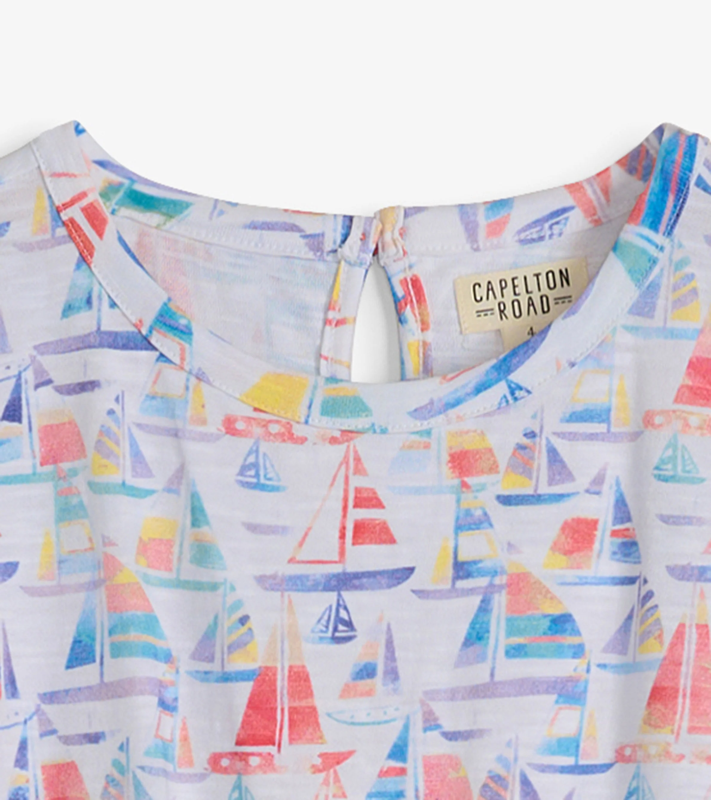 Girls Painted Sailboats T-Shirt Dress - Image 4