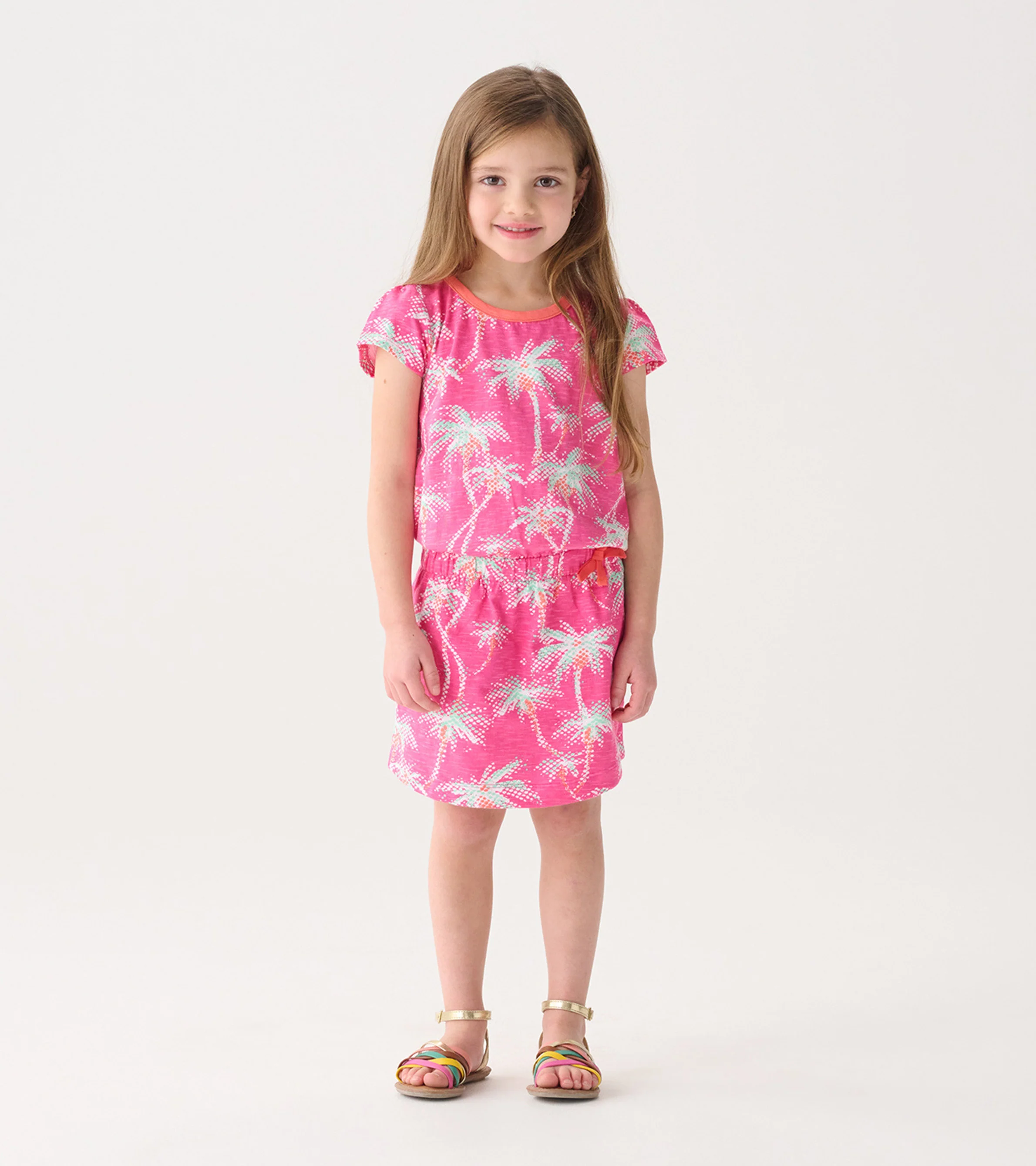 Girls Palm Trees T-Shirt Dress