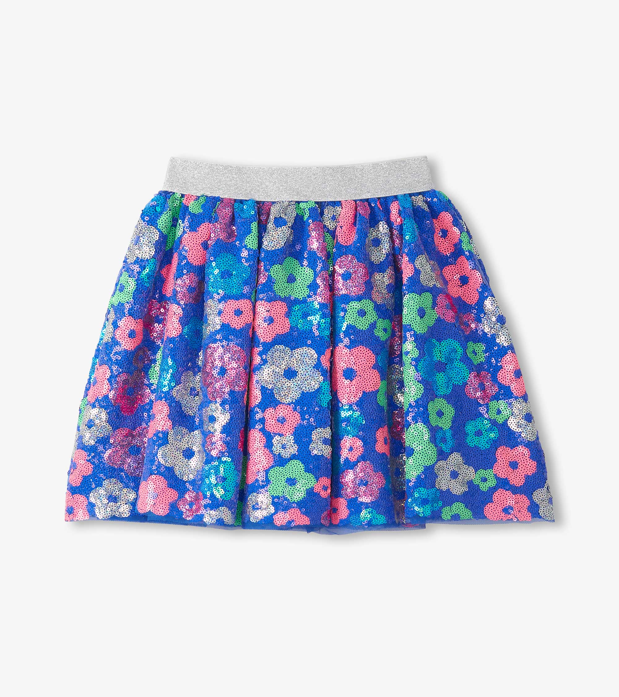 Girls Party Flowers Sequin Skirt - Image 2