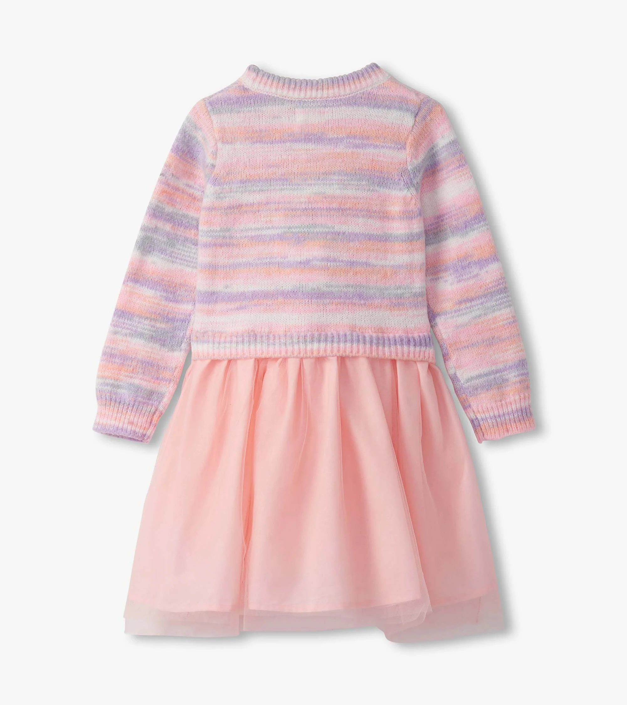 Girls Pastel Rainbow Fuzzy Mixed Skirt Dress - Image 4