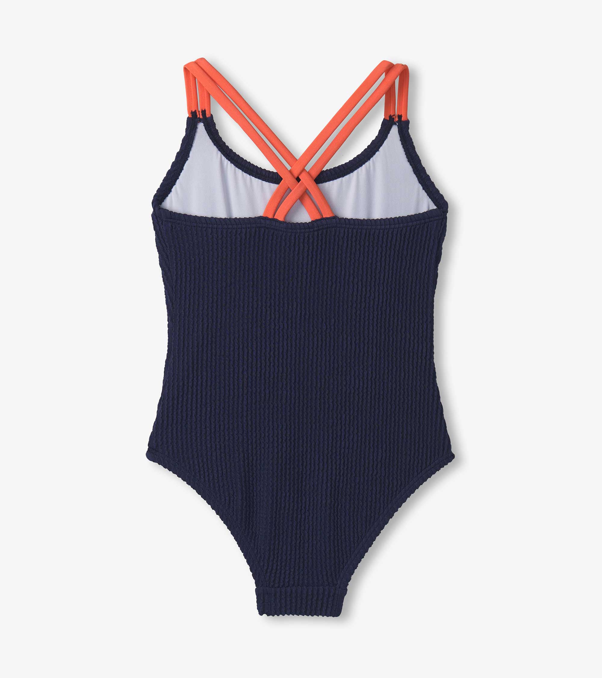 Girls Patriot Blue Cross Strap Swimsuit - Image 2