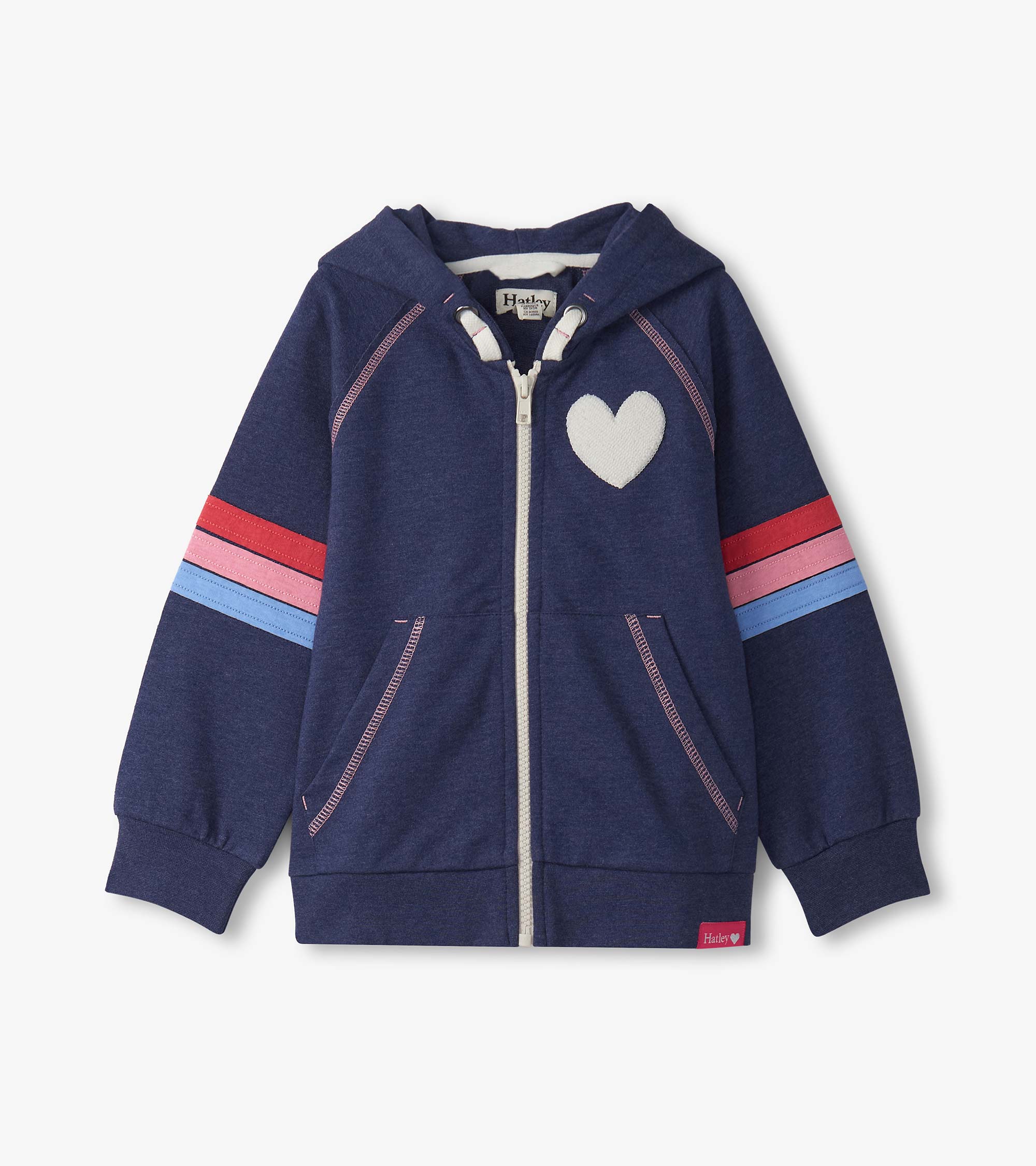 Girls Patriot Blue Zip-Up Hoodie