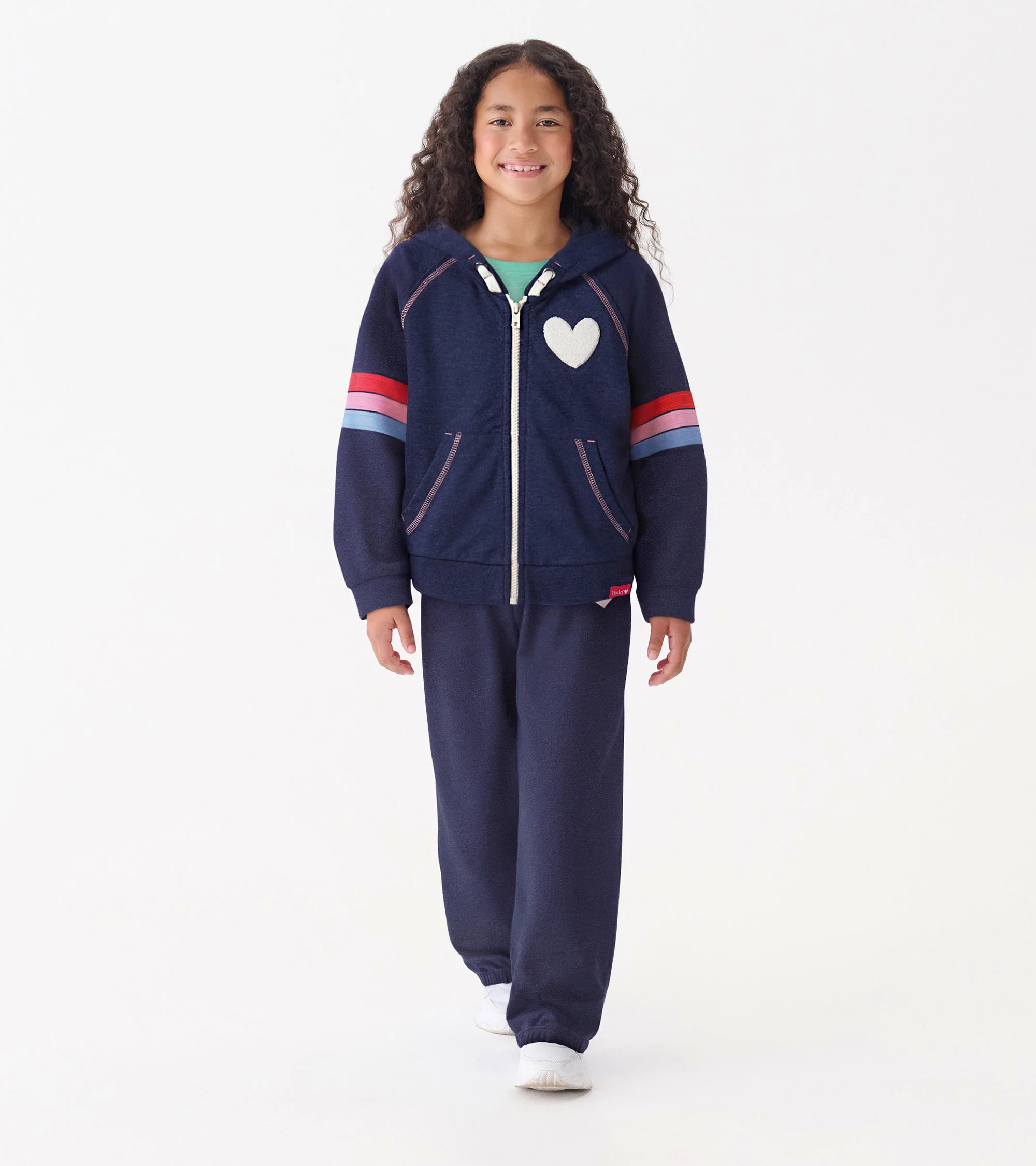Girls Patriot Blue Zip-Up Hoodie - Image 2