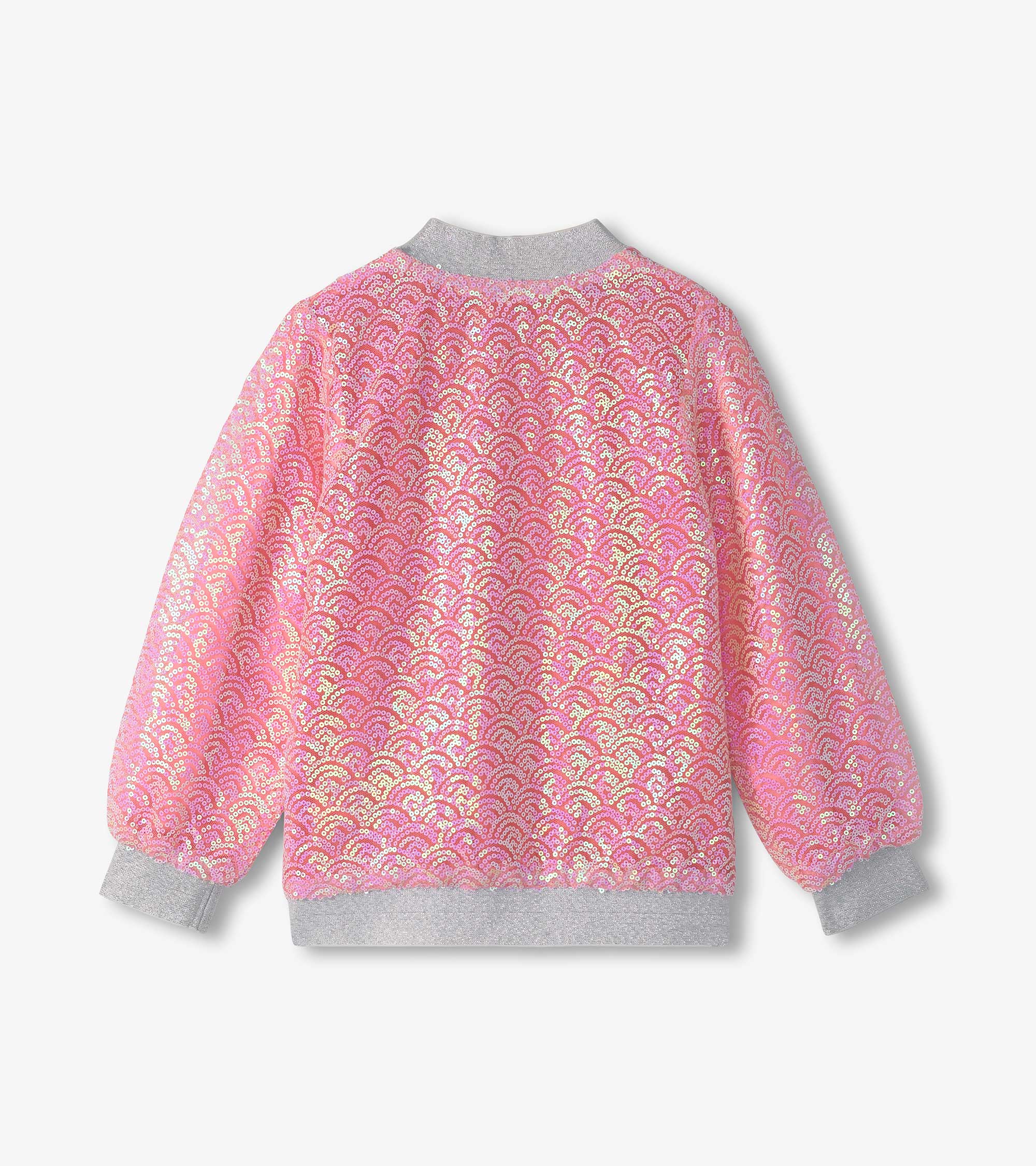 Girls Pearl Mermaid Sequined Bomber Jacket - Image 3