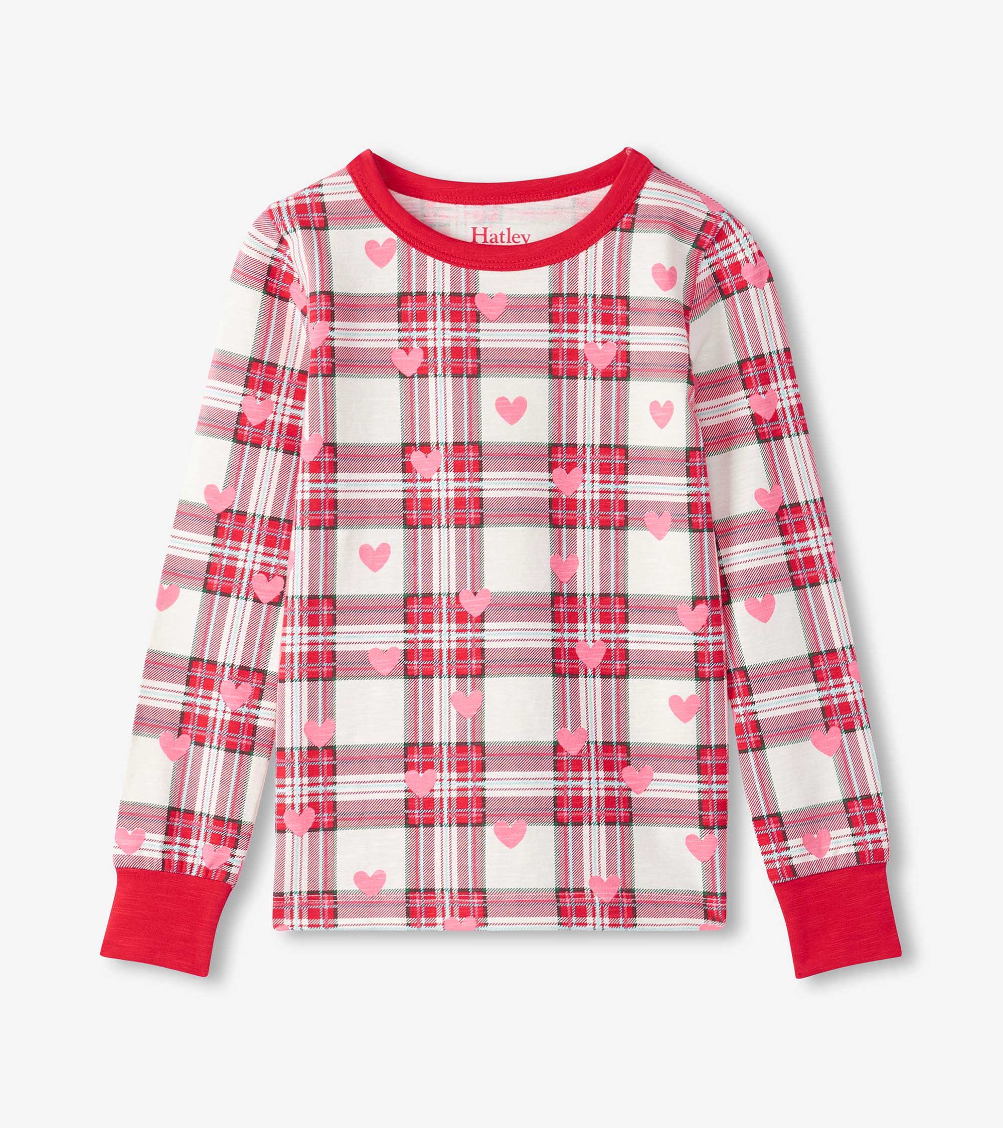 Girls Plaid Hearts Pajama Set - Image 4