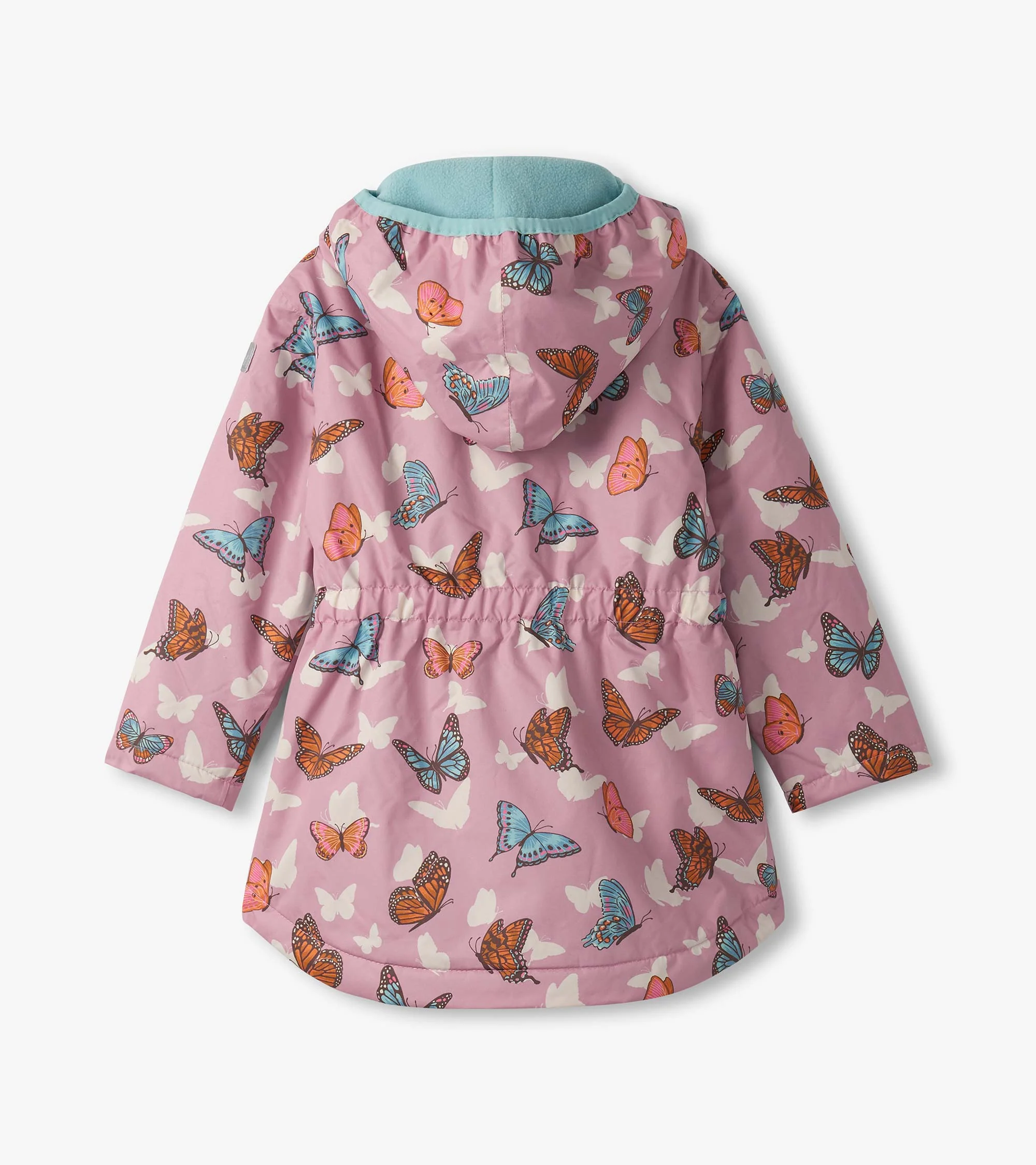 Girls Pop-Out Butterflies Zip-Up Lightweight Rain Jacket - Image 3