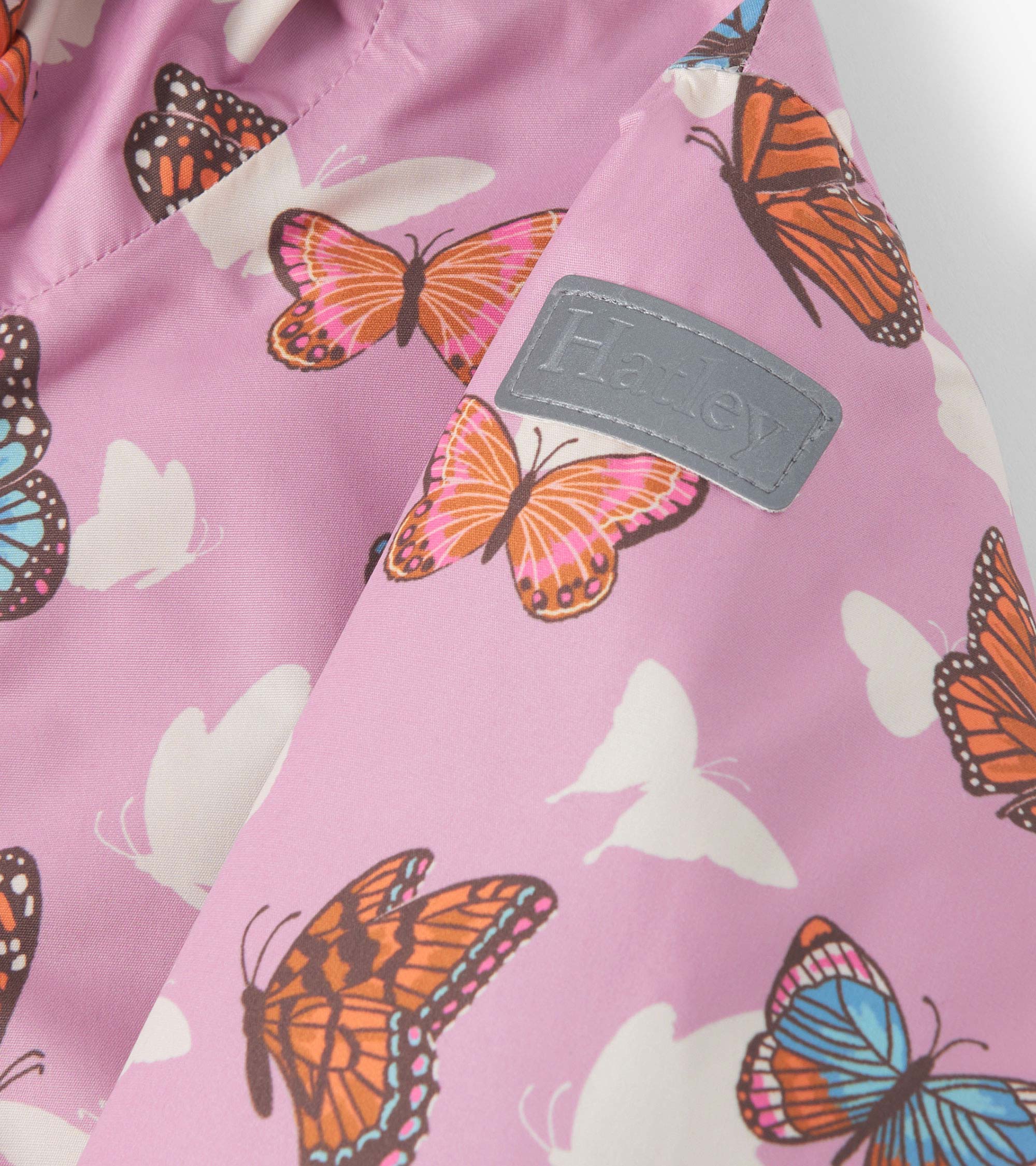 Girls Pop-Out Butterflies Zip-Up Lightweight Rain Jacket - Image 5