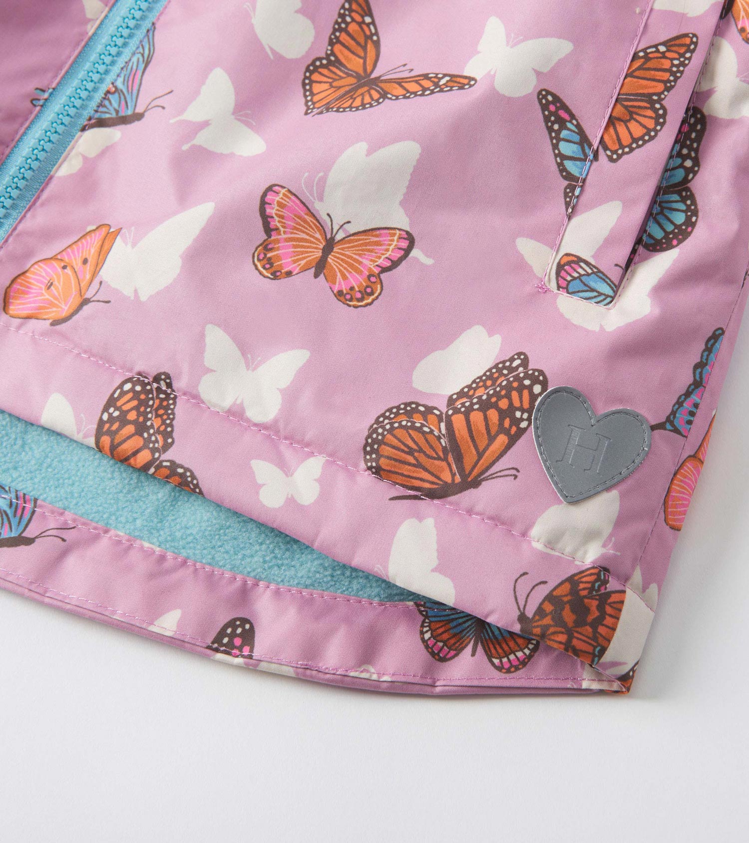 Girls Pop-Out Butterflies Zip-Up Lightweight Rain Jacket - Image 7