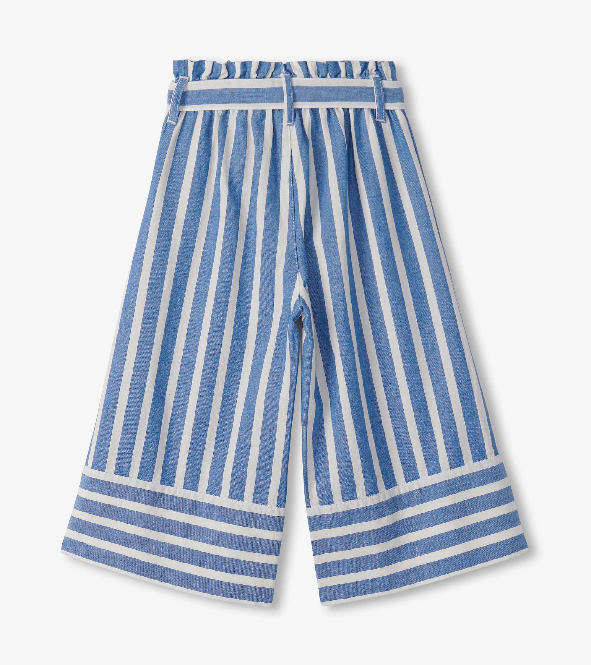 Girls Powder Stripes Cropped Paperbag Pants - Image 2