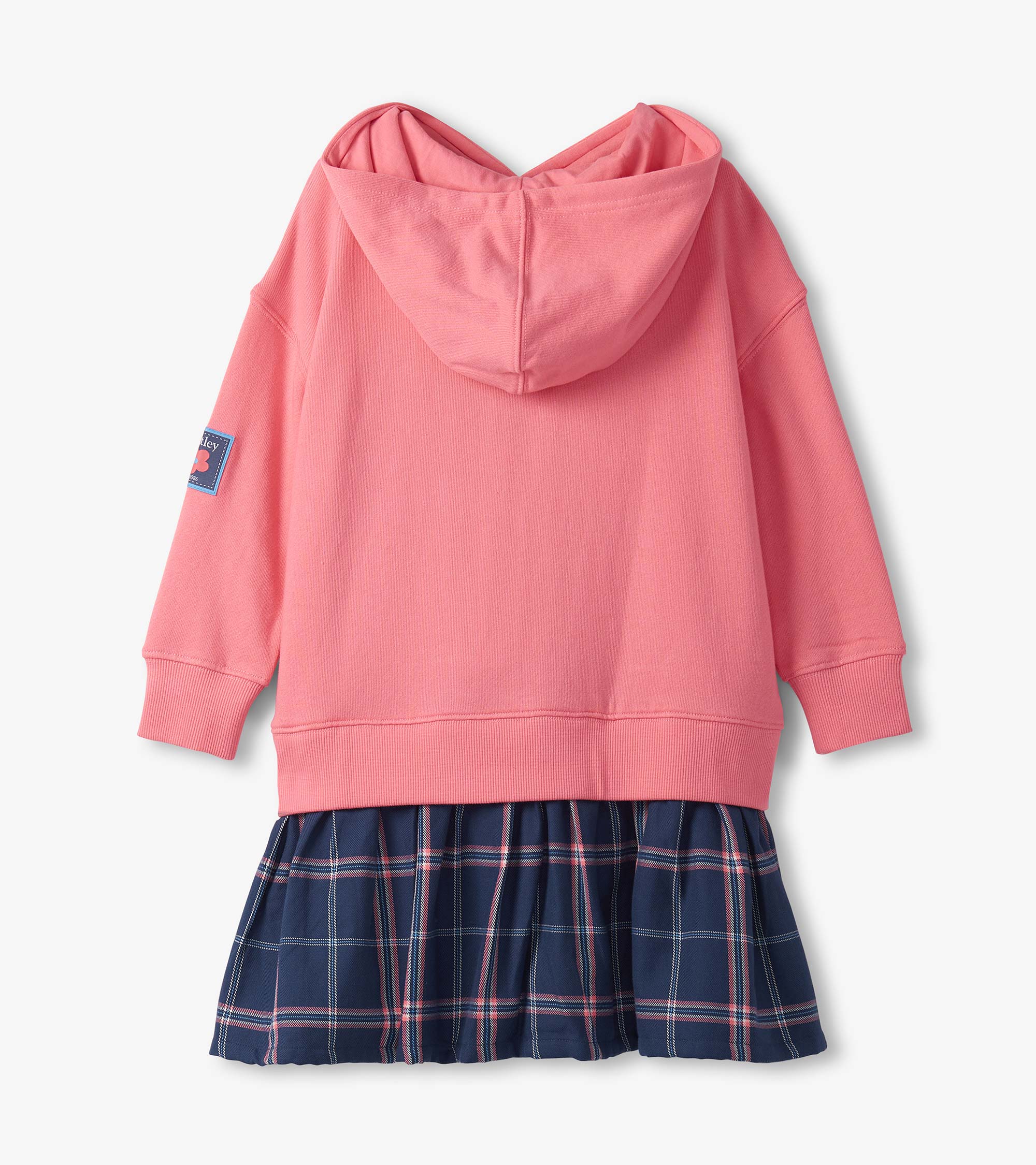 Girls Preppy Plaid Mixed Match Dress - Image 4