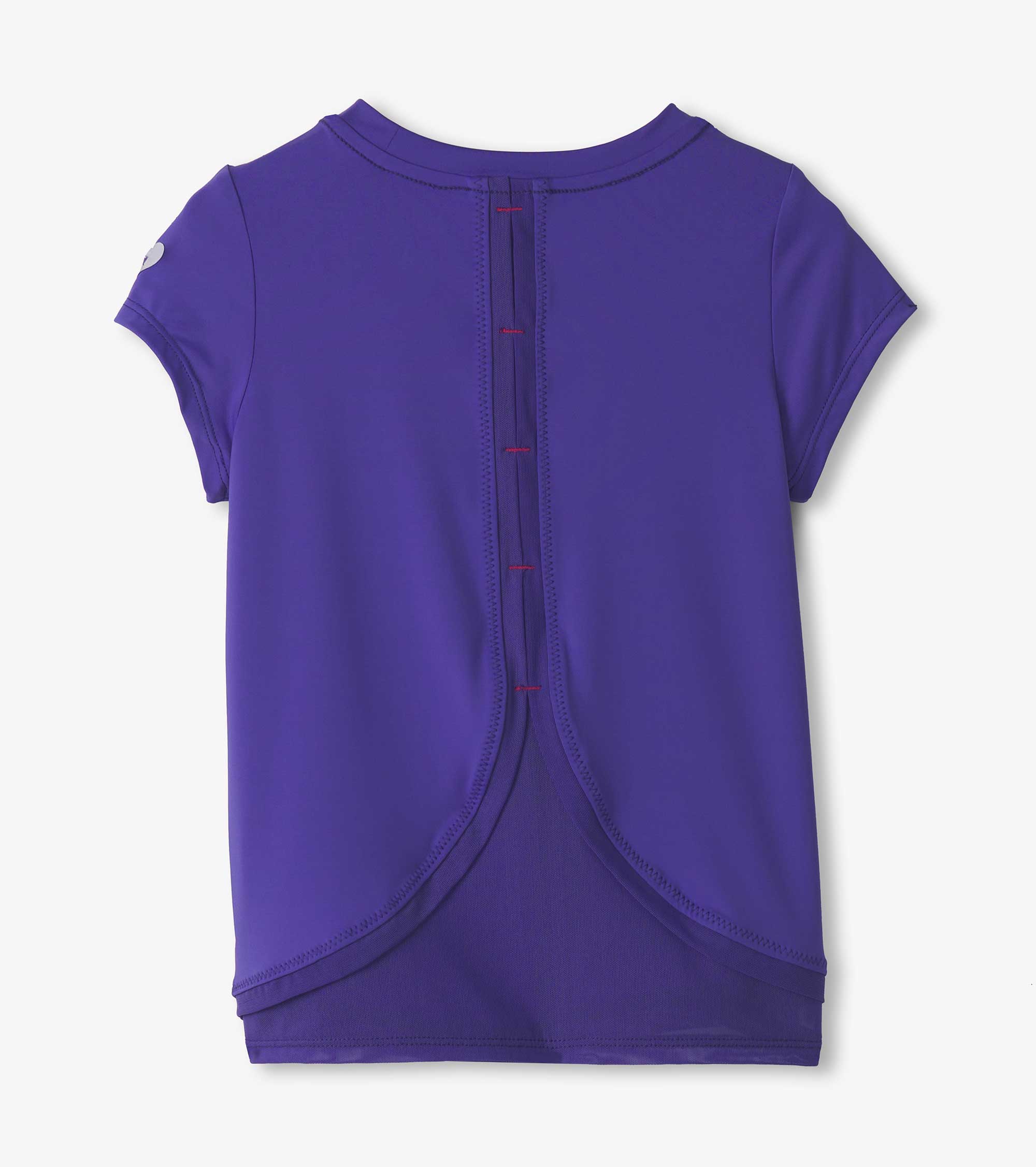 Girls Purple Mesh Trim T-Shirt - Image 4