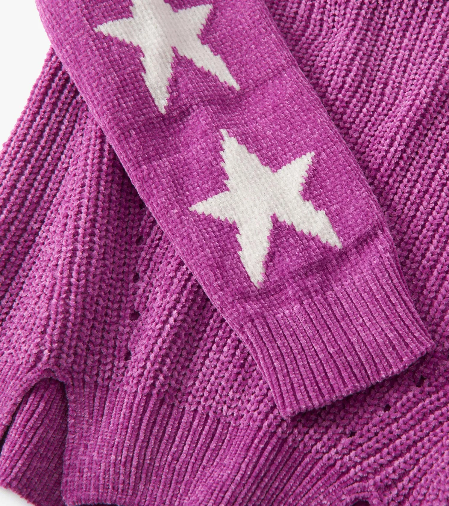 Girls Radiant Orchid Chenille Pullover Sweater - Image 5