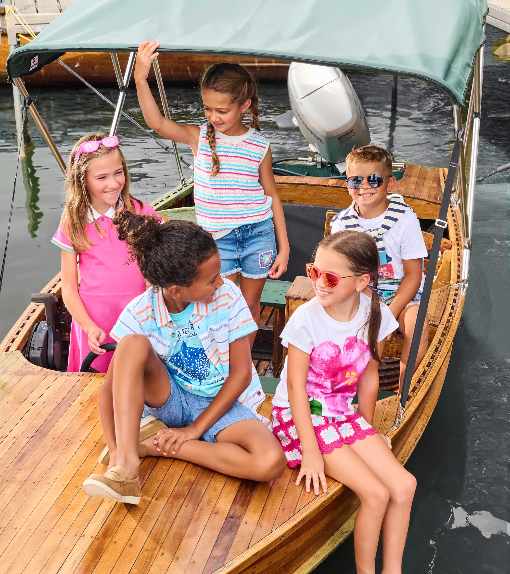 Girls Rainbow Berry Stripe Crochet Tank - Image 2