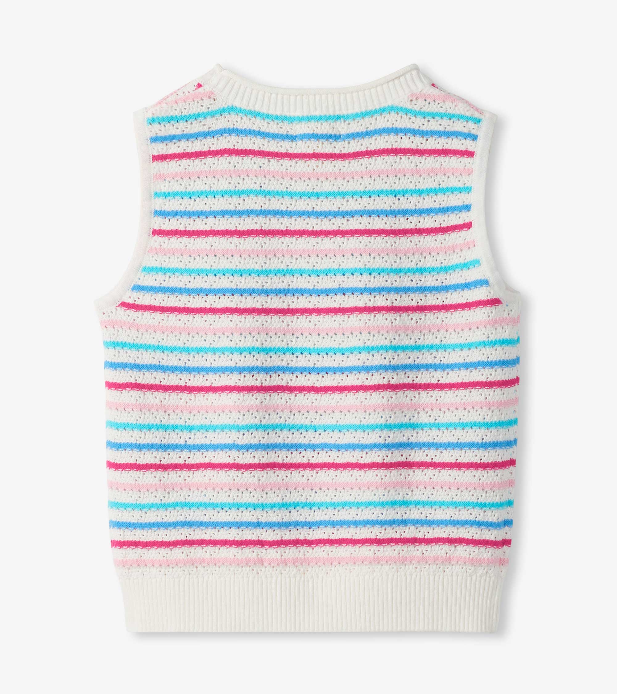 Girls Rainbow Berry Stripe Crochet Tank - Image 3