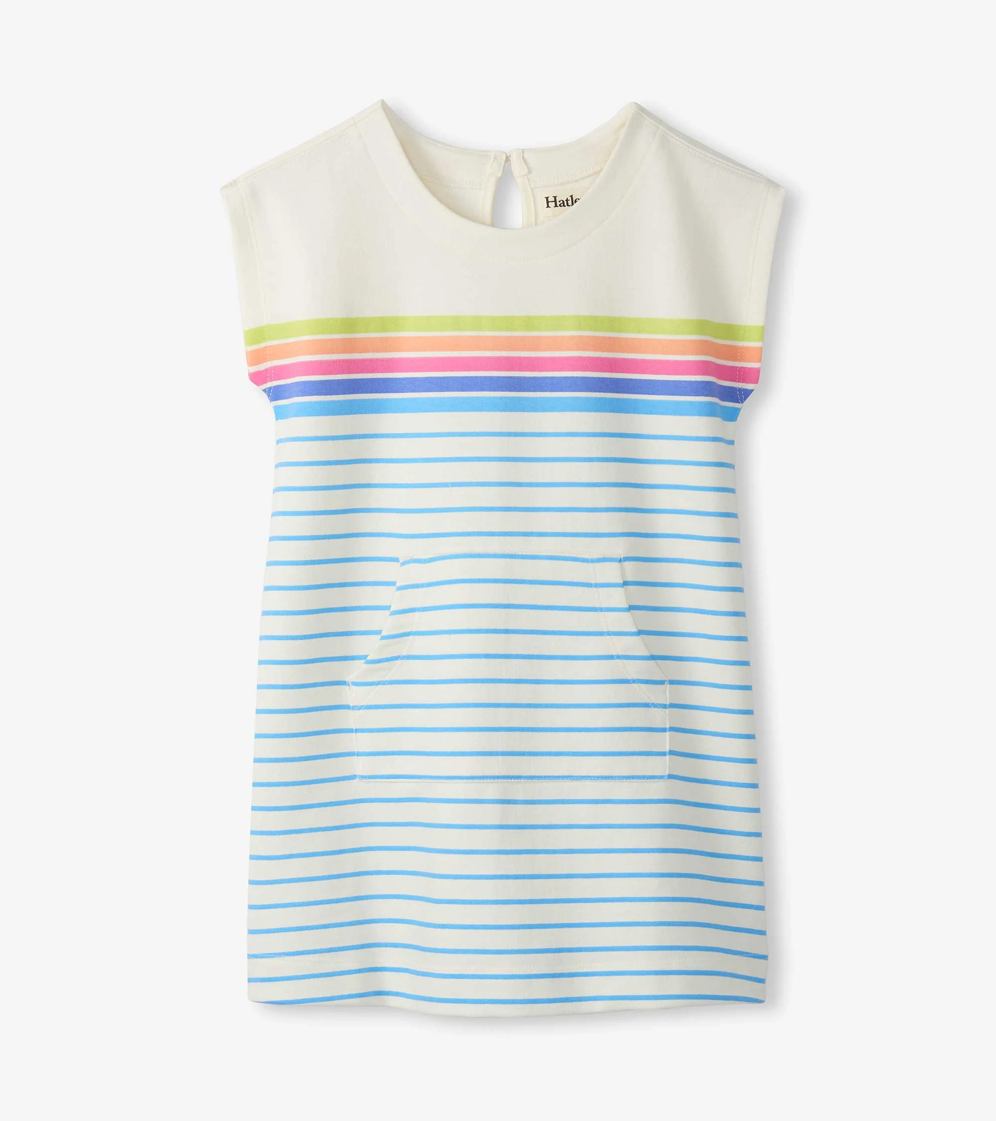 Girls Rainbow Stripe Slouchy Dress