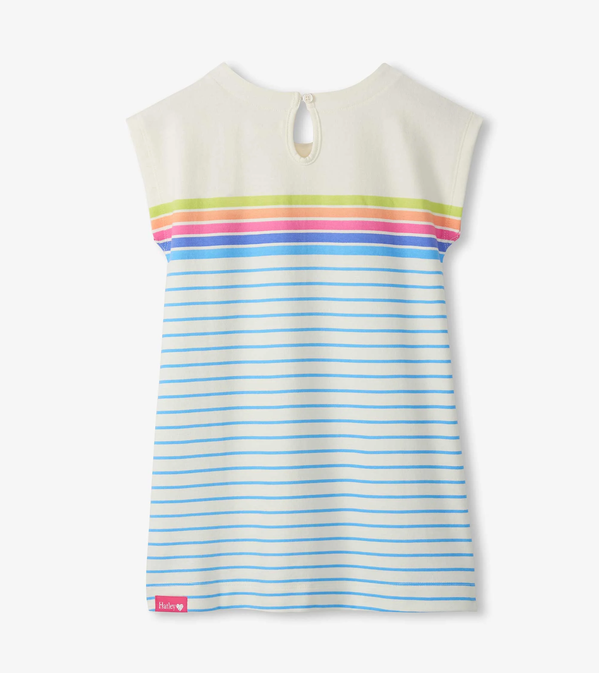 Girls Rainbow Stripe Slouchy Dress - Image 3
