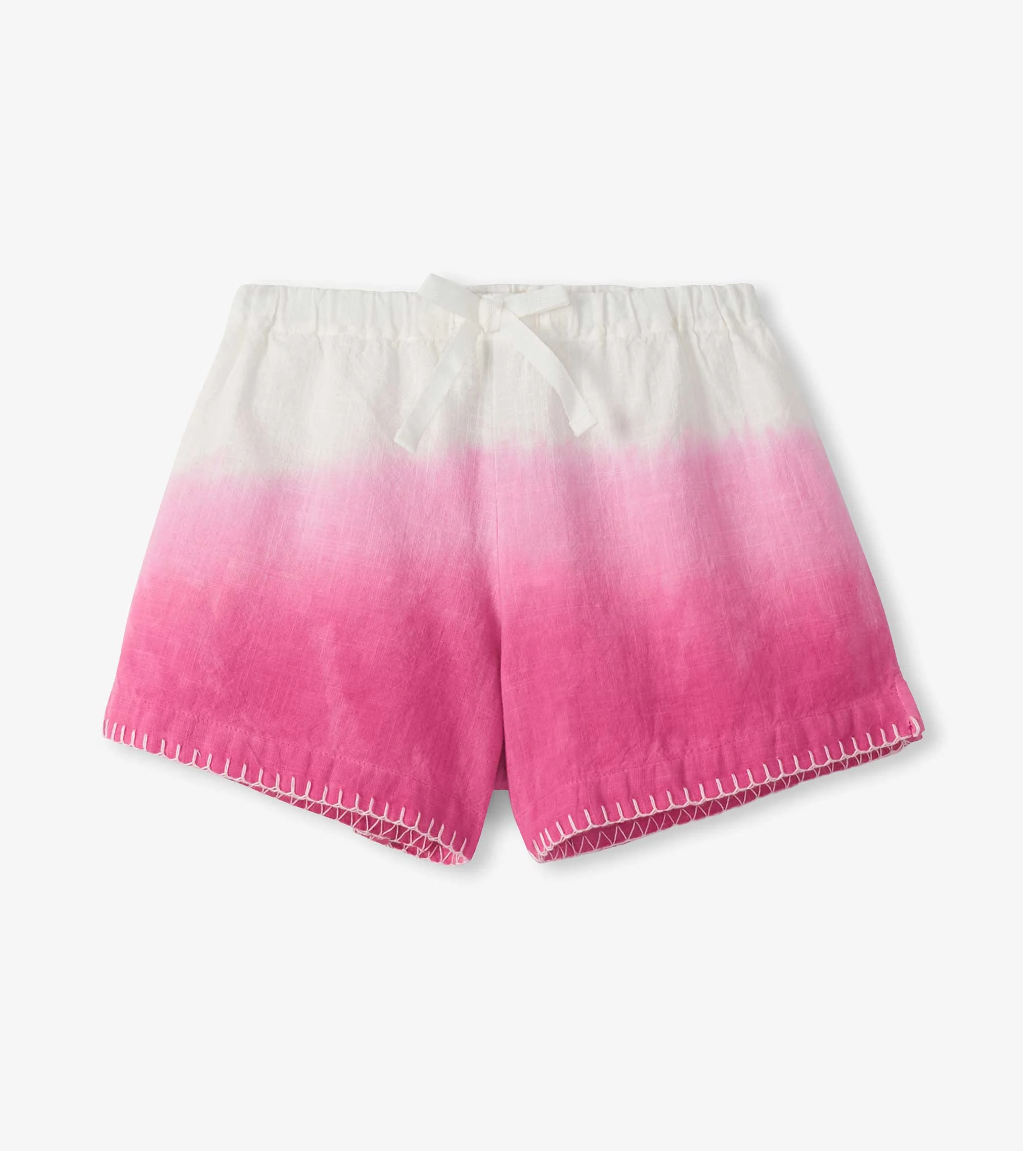 Girls Raspberry Dip Dye Woven Easy Shorts