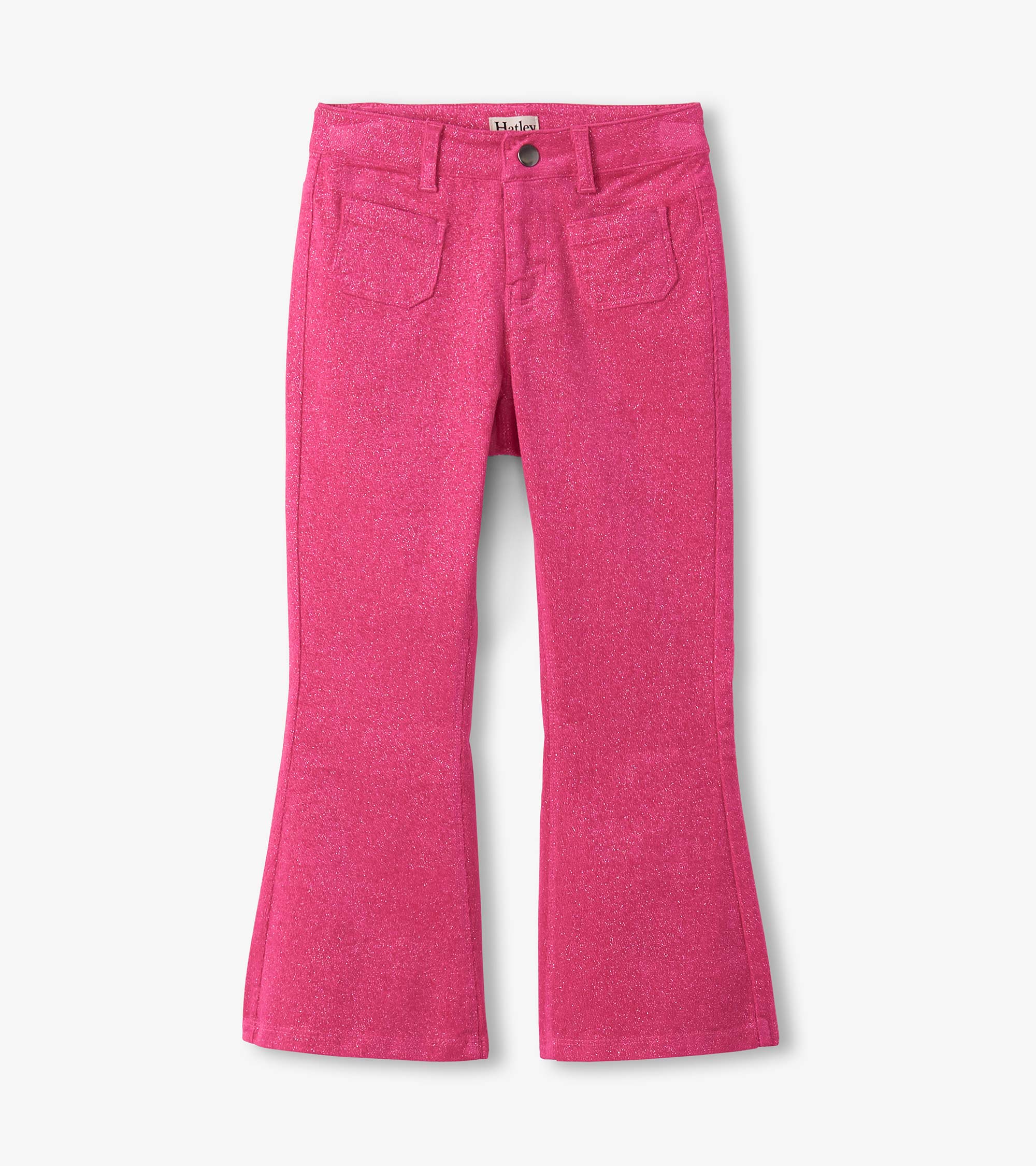Girls Raspberry Rose Patch Pocket Flared Pants