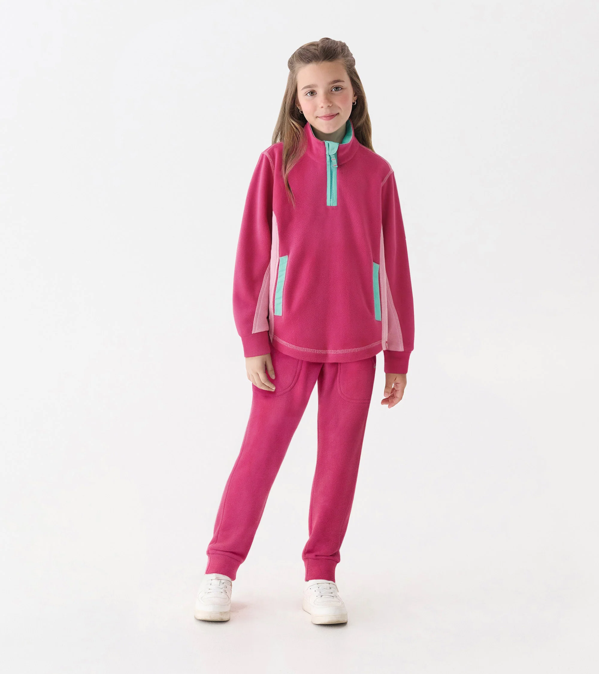 Girls Raspberry Rose Polar Fleece Joggers - Image 2