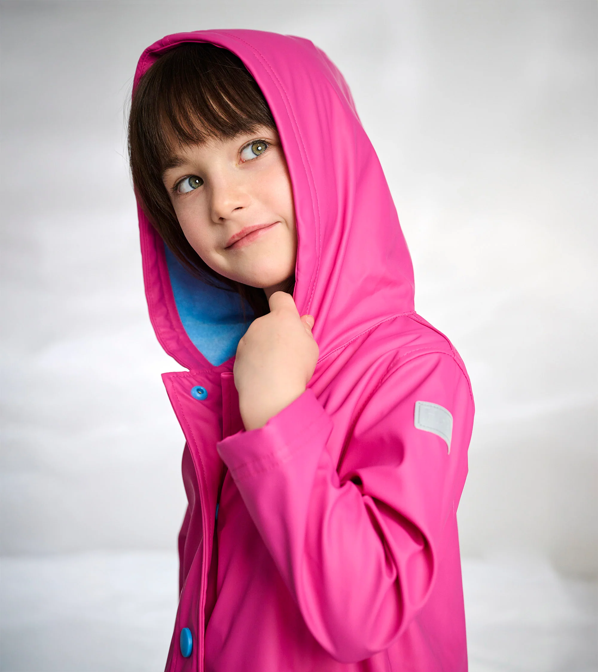 Girls Raspberry Rose Rain Jacket - Image 3