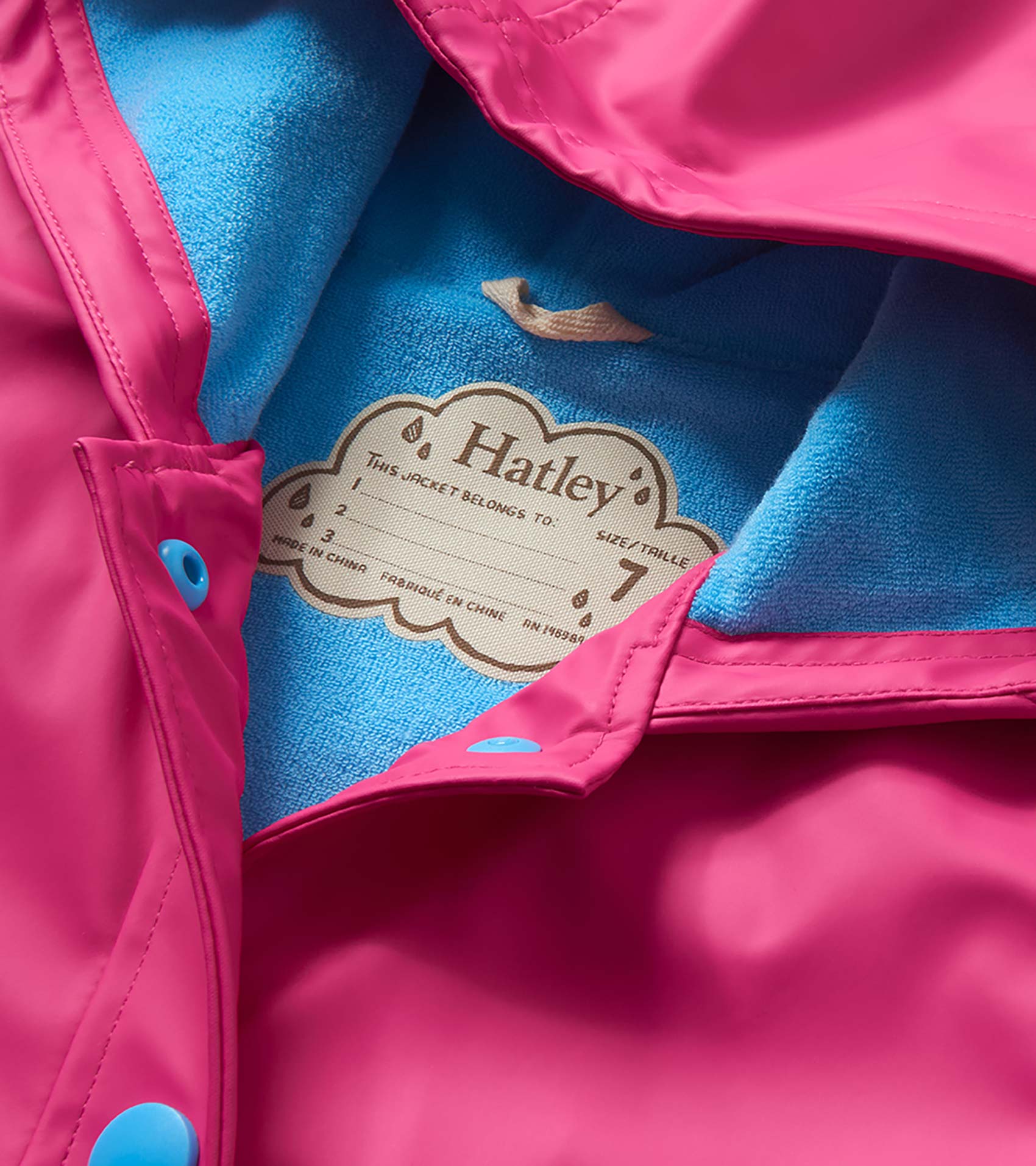 Girls Raspberry Rose Rain Jacket - Image 7
