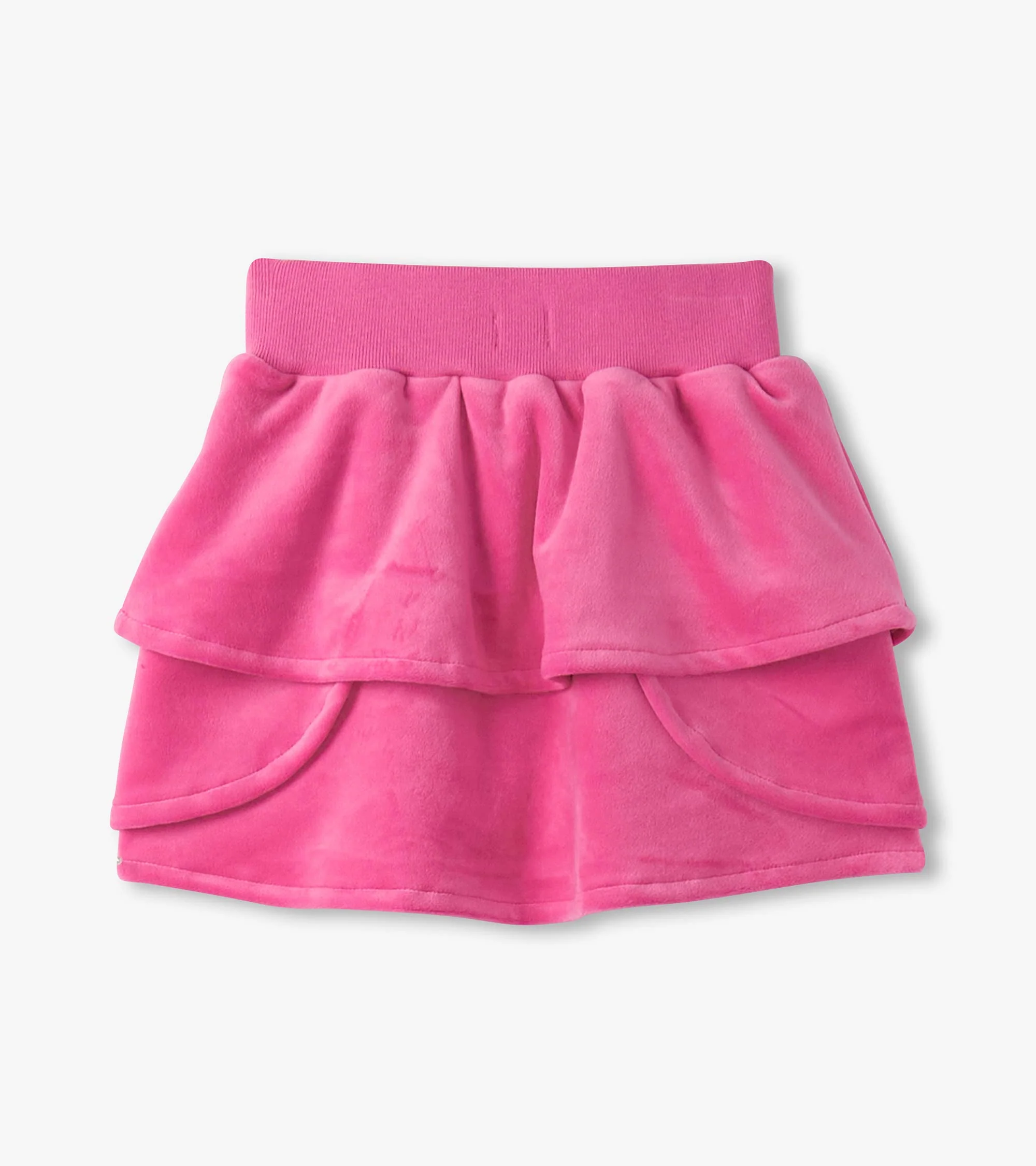 Girls Raspberry Rose Velour Skirt - Image 3