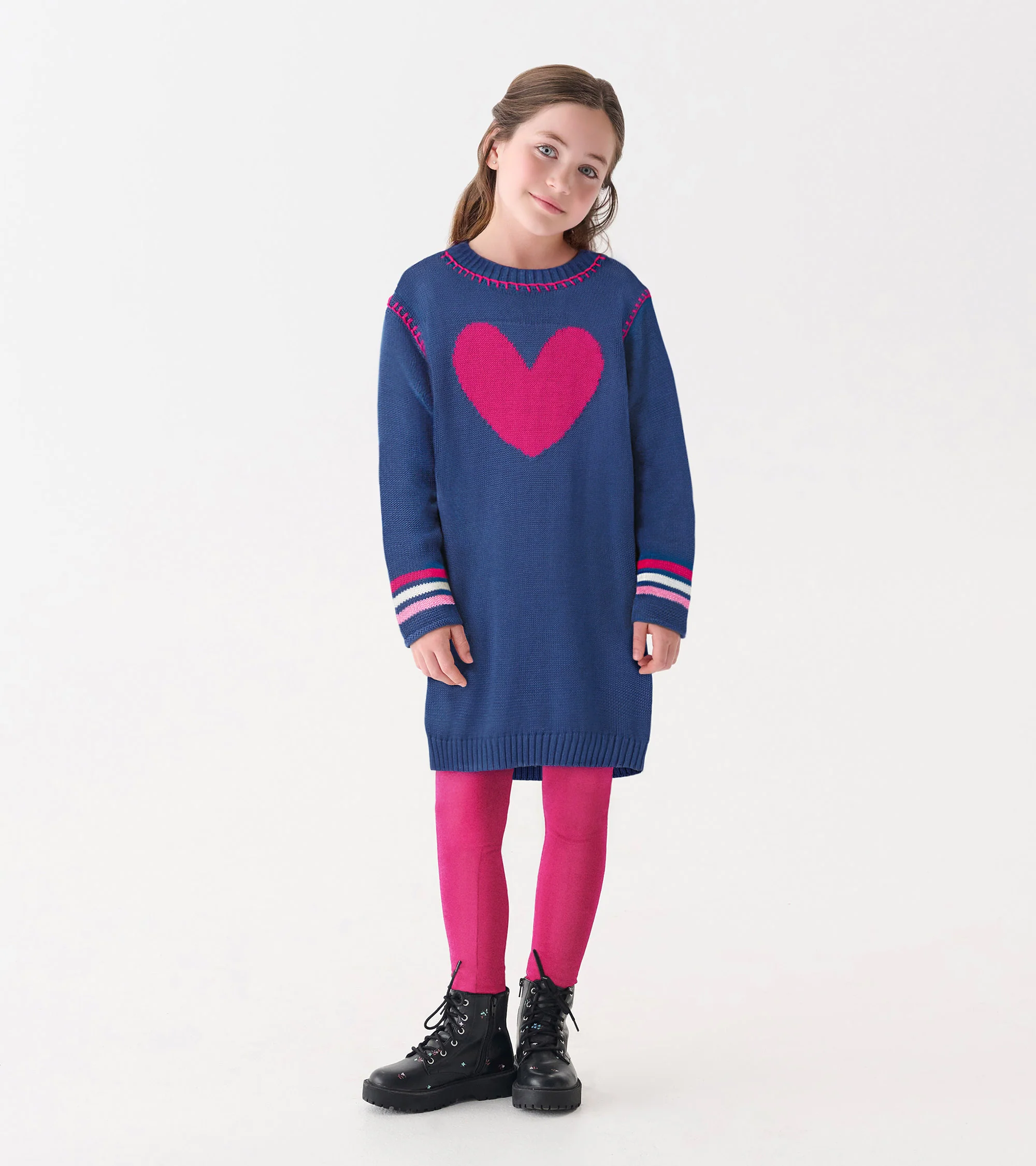 Girls Sapphire Drop Shoulder Sweater Dress - Image 2