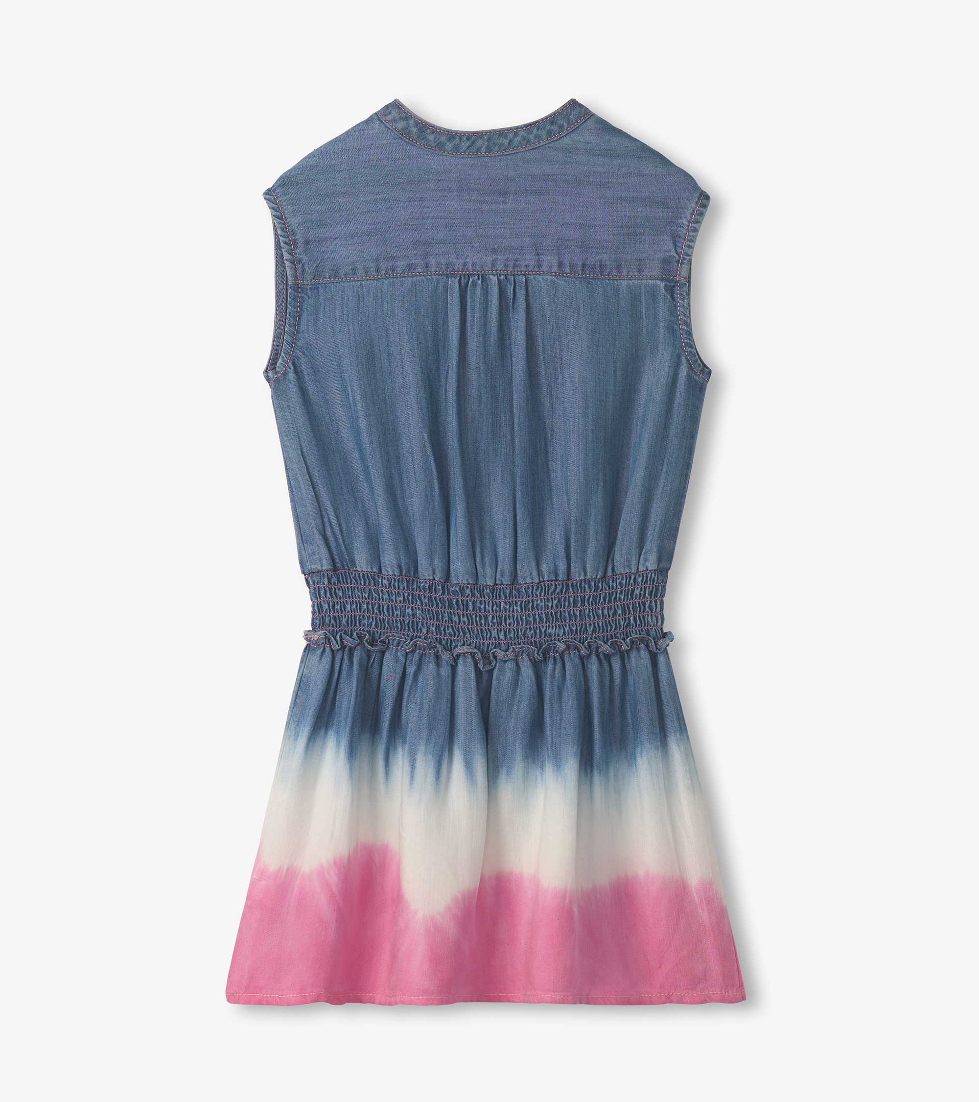 Girls Sapphire Stripes Smocked Waist Dress - Image 4