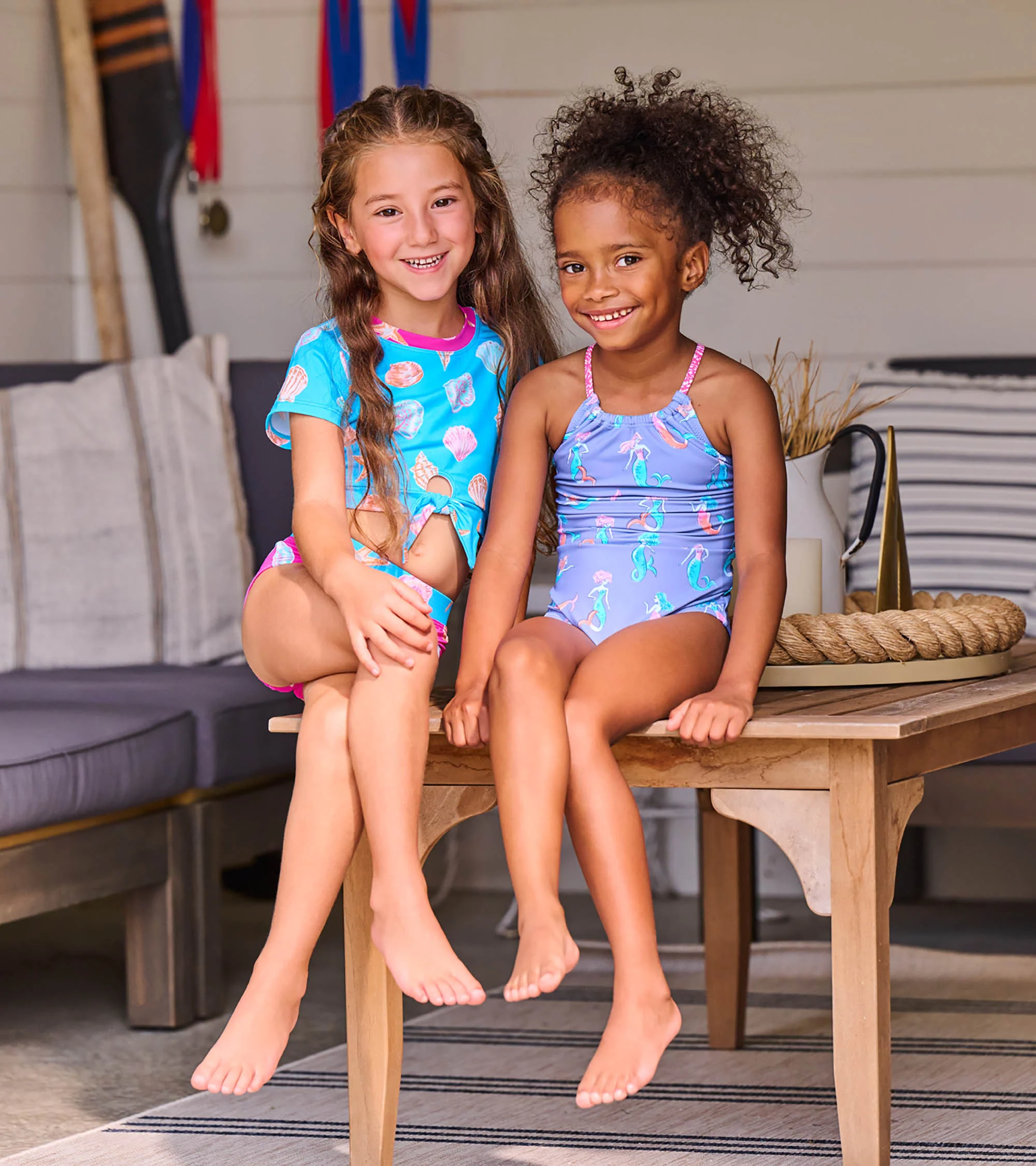 Girls Sea Shells Tie-Front Two-Piece Swimsuit - Image 3