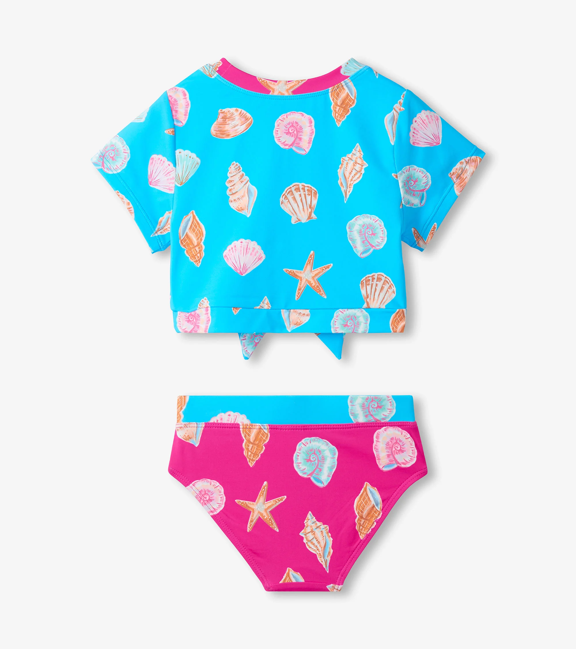 Girls Sea Shells Tie-Front Two-Piece Swimsuit - Image 4
