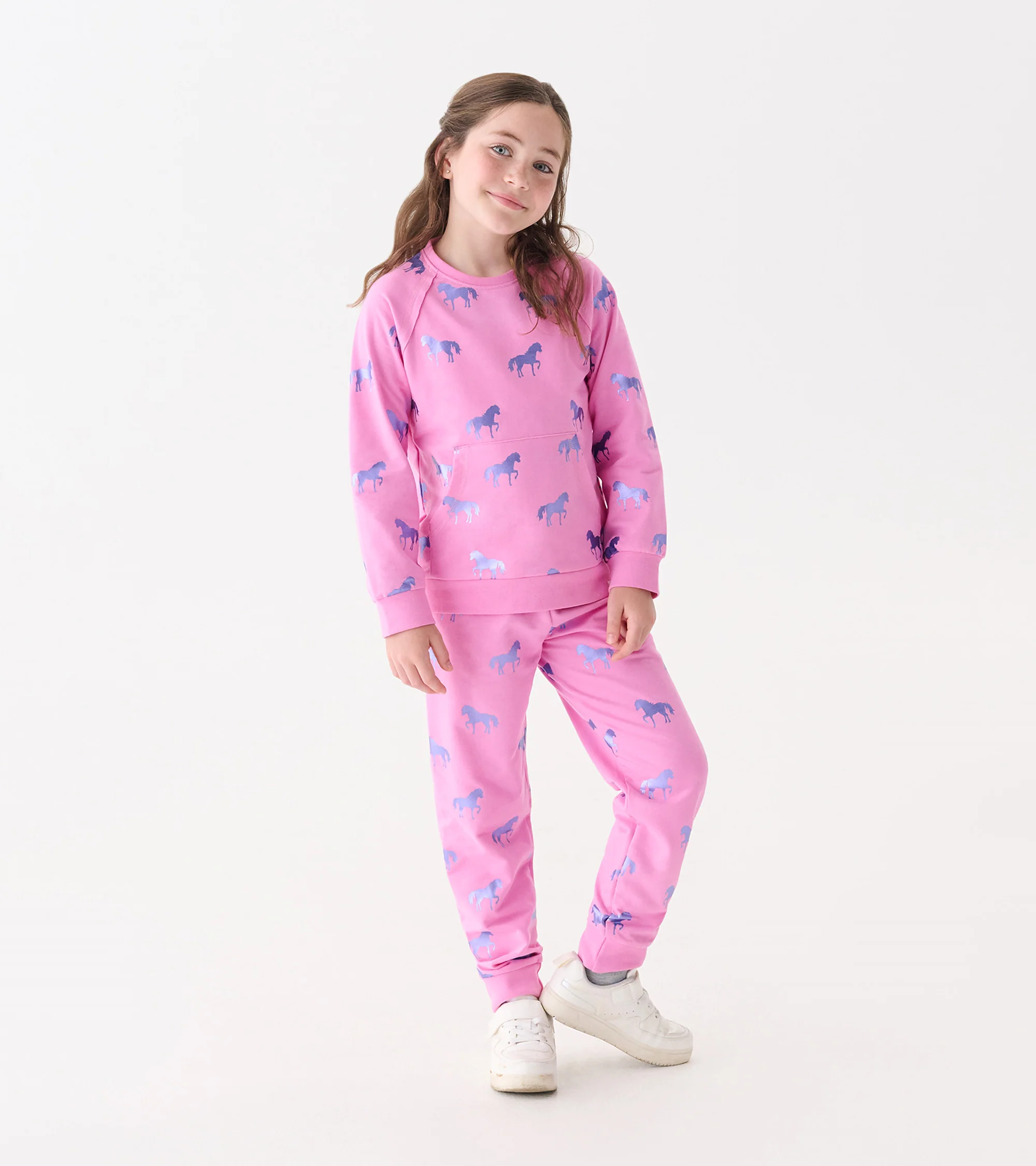 Girls Shimmer Horses Cuffed Track Pants - Image 2