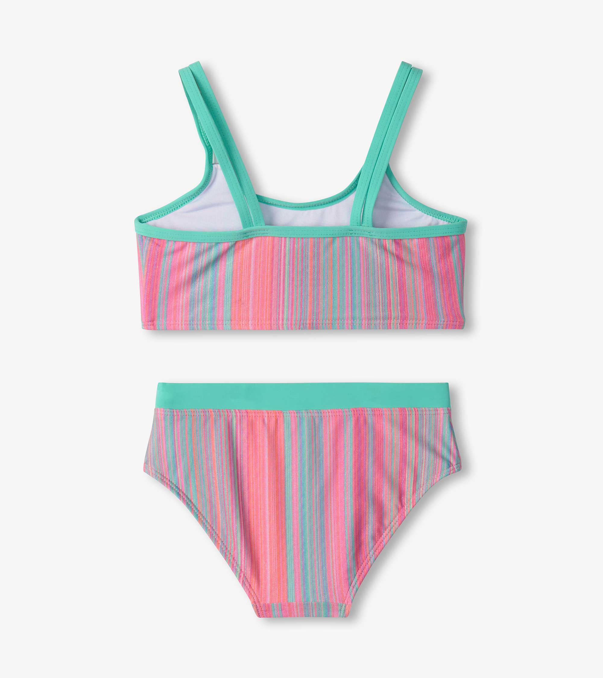 Girls Shimmer Stripe Bikini Set - Image 3