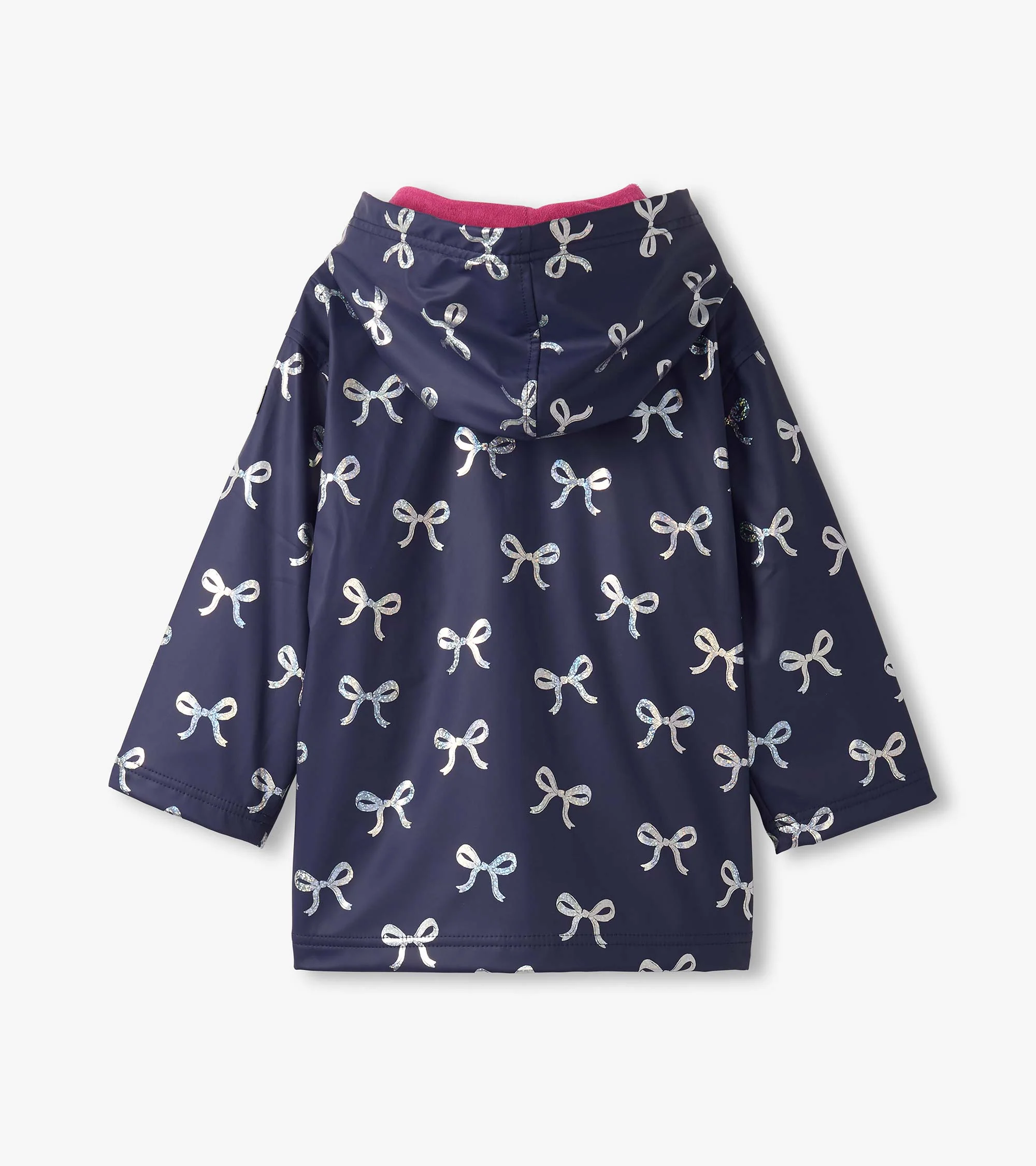 Girls Silver Ribbon Zip-Up Rain Jacket - Image 3