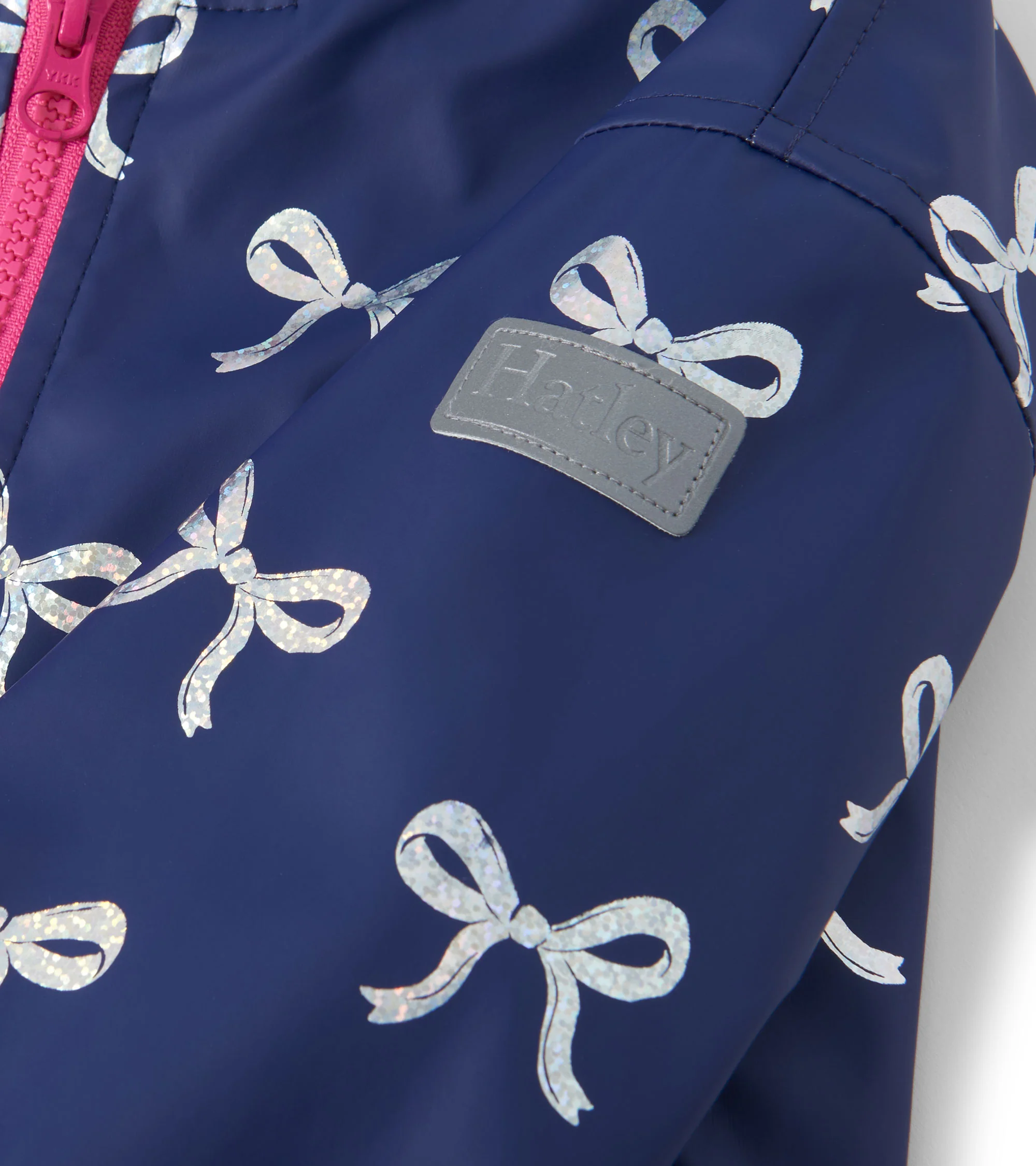 Girls Silver Ribbon Zip-Up Rain Jacket - Image 5