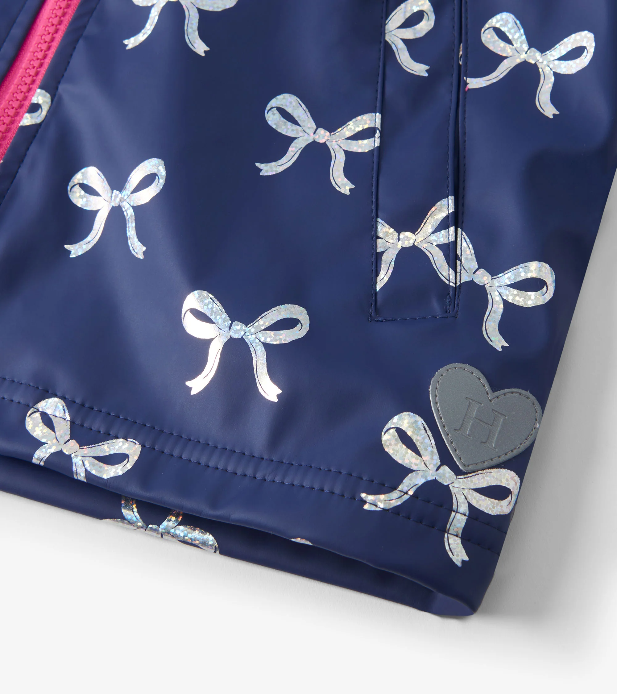 Girls Silver Ribbon Zip-Up Rain Jacket - Image 7