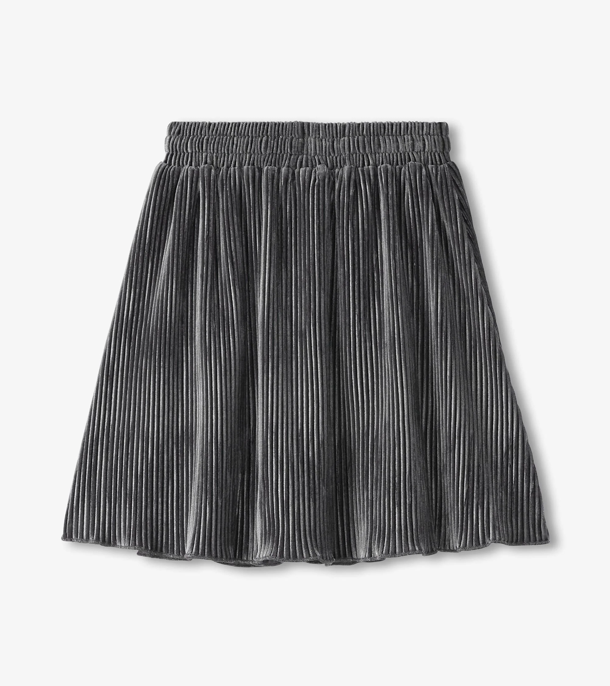 Girls Silver Shine Pleated Velour Skirt - Image 4