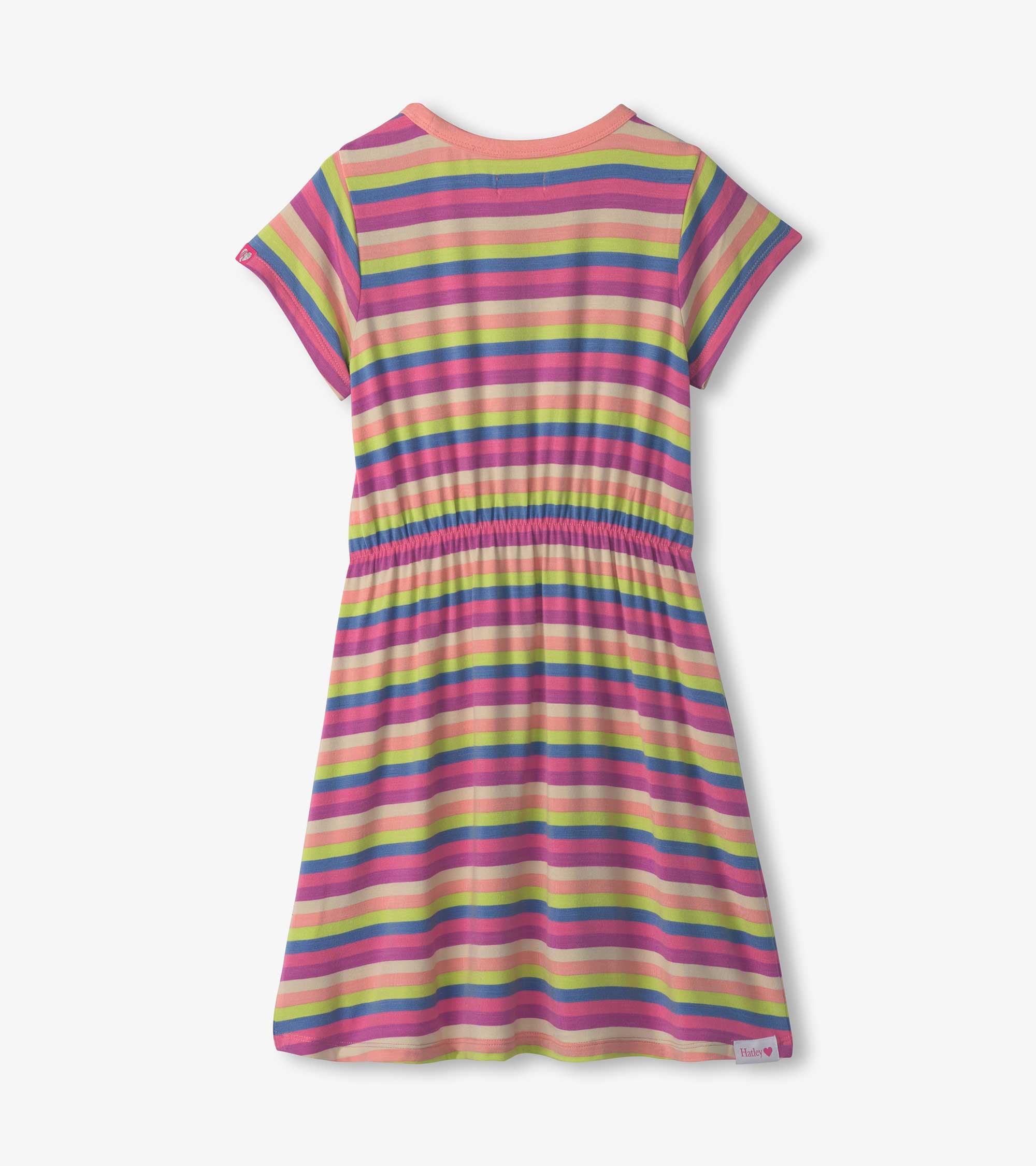 Girls Soft Stripes High-Low Dress - Image 2