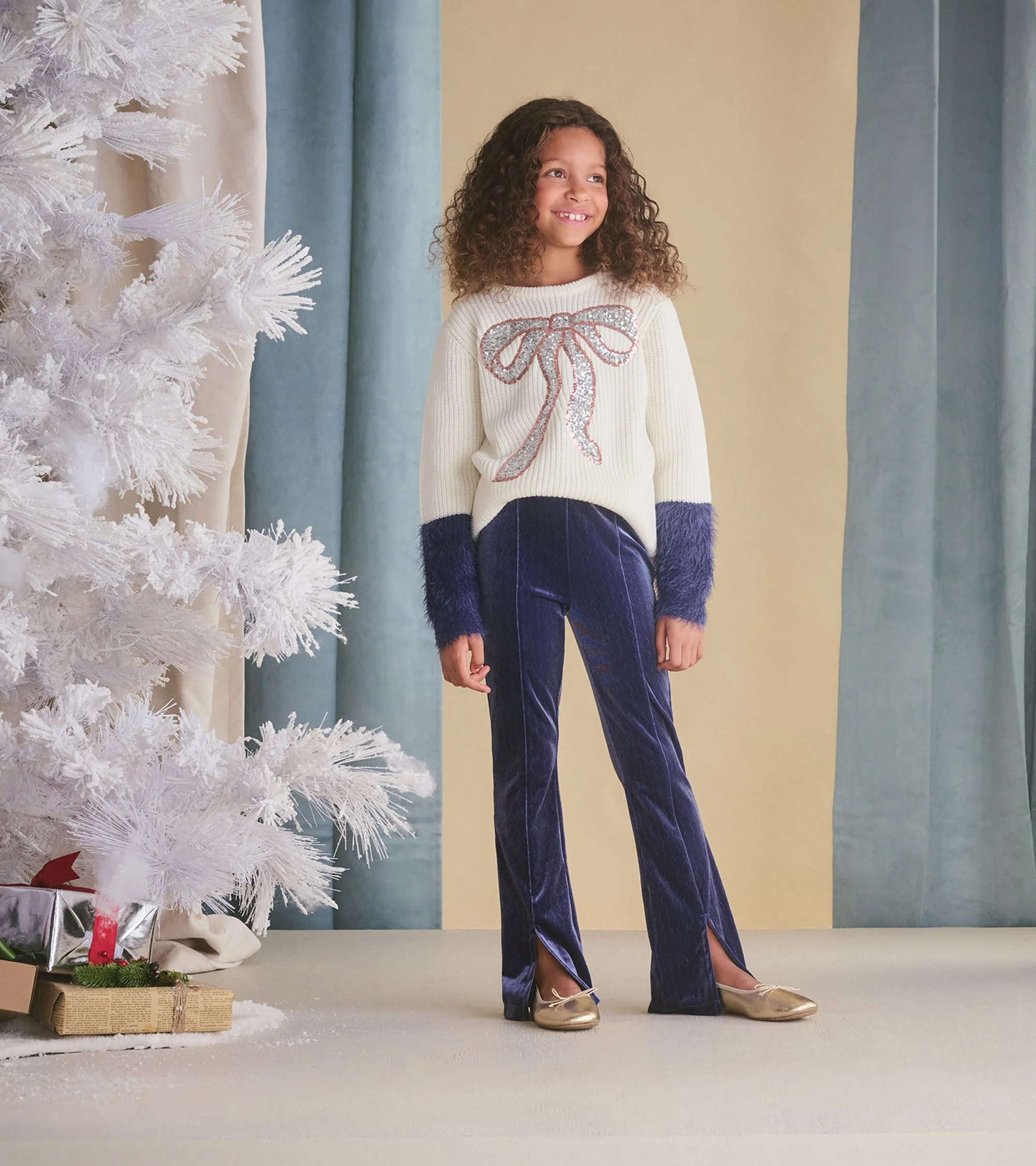 Girls Sparkle Wave Stretchy Flared Pants - Image 4