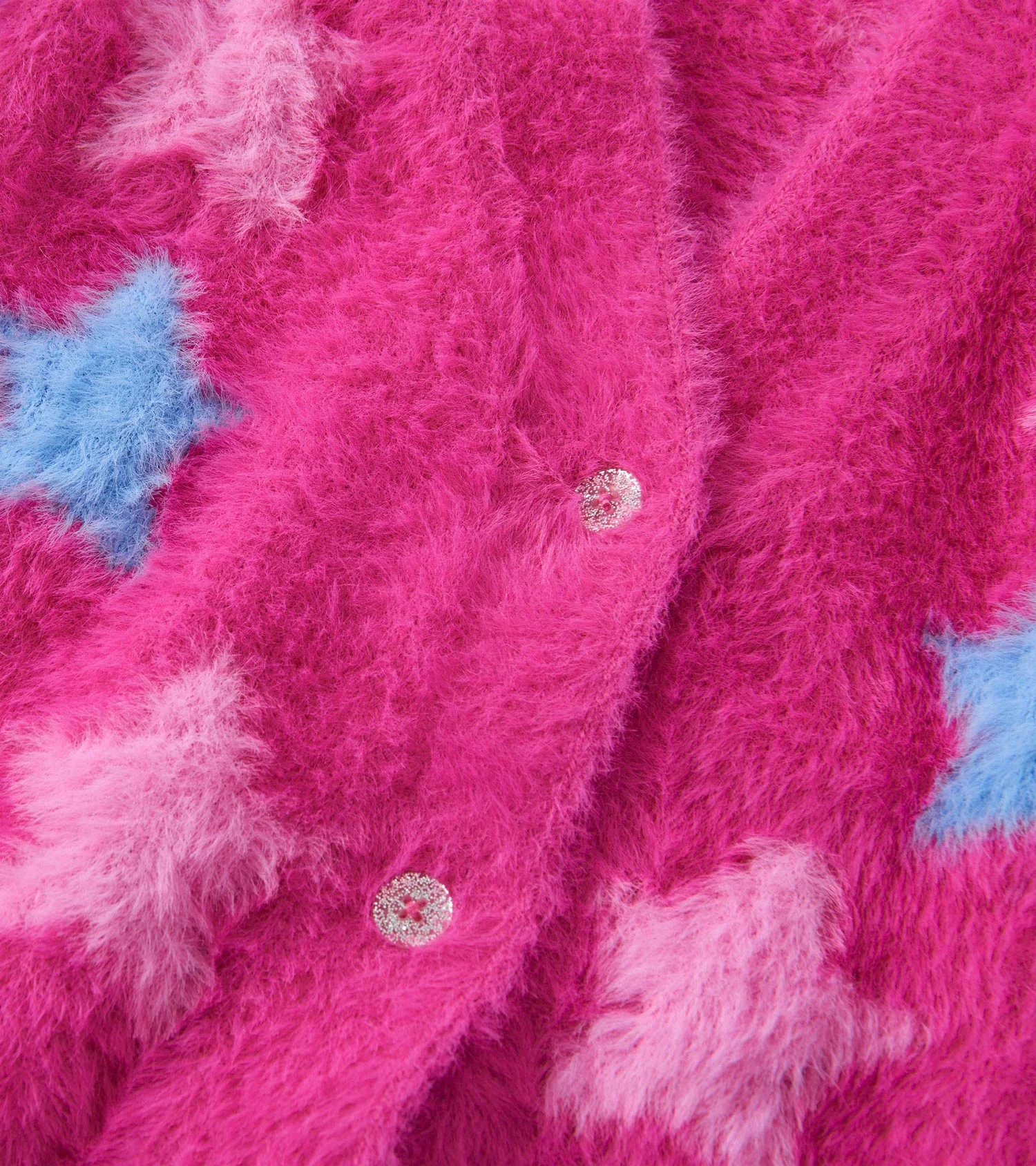 Girls Sparkling Star Fuzzy Cardigan - Image 4