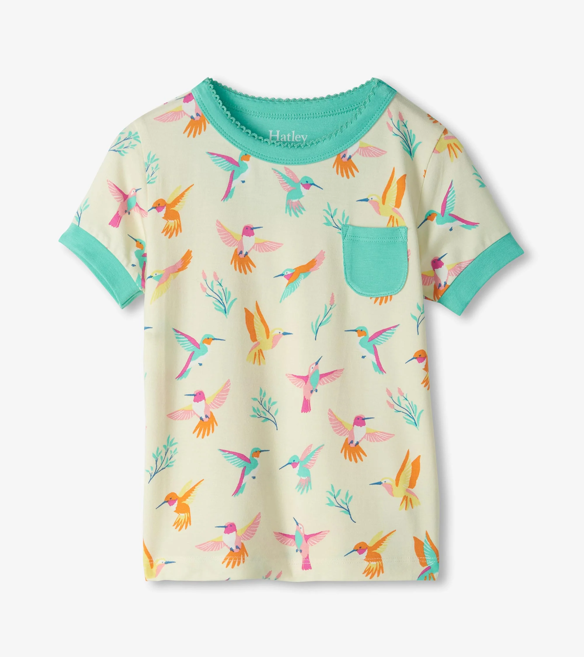 Girls Springtime Hummingbirds Bamboo Short Pajama Set - Image 4