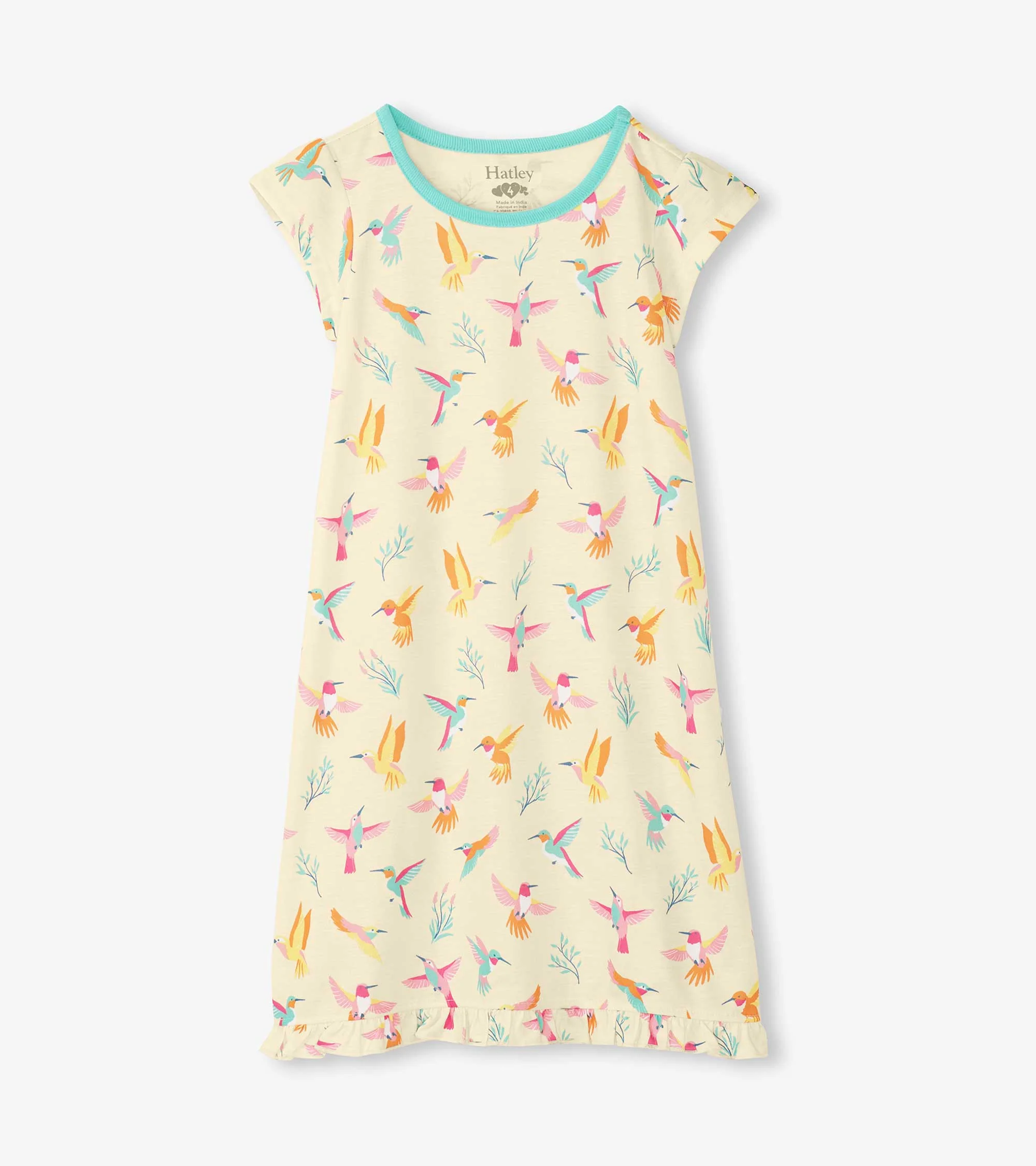 Girls Springtime Hummingbirds Ruffle Hem Nightdress - Image 2