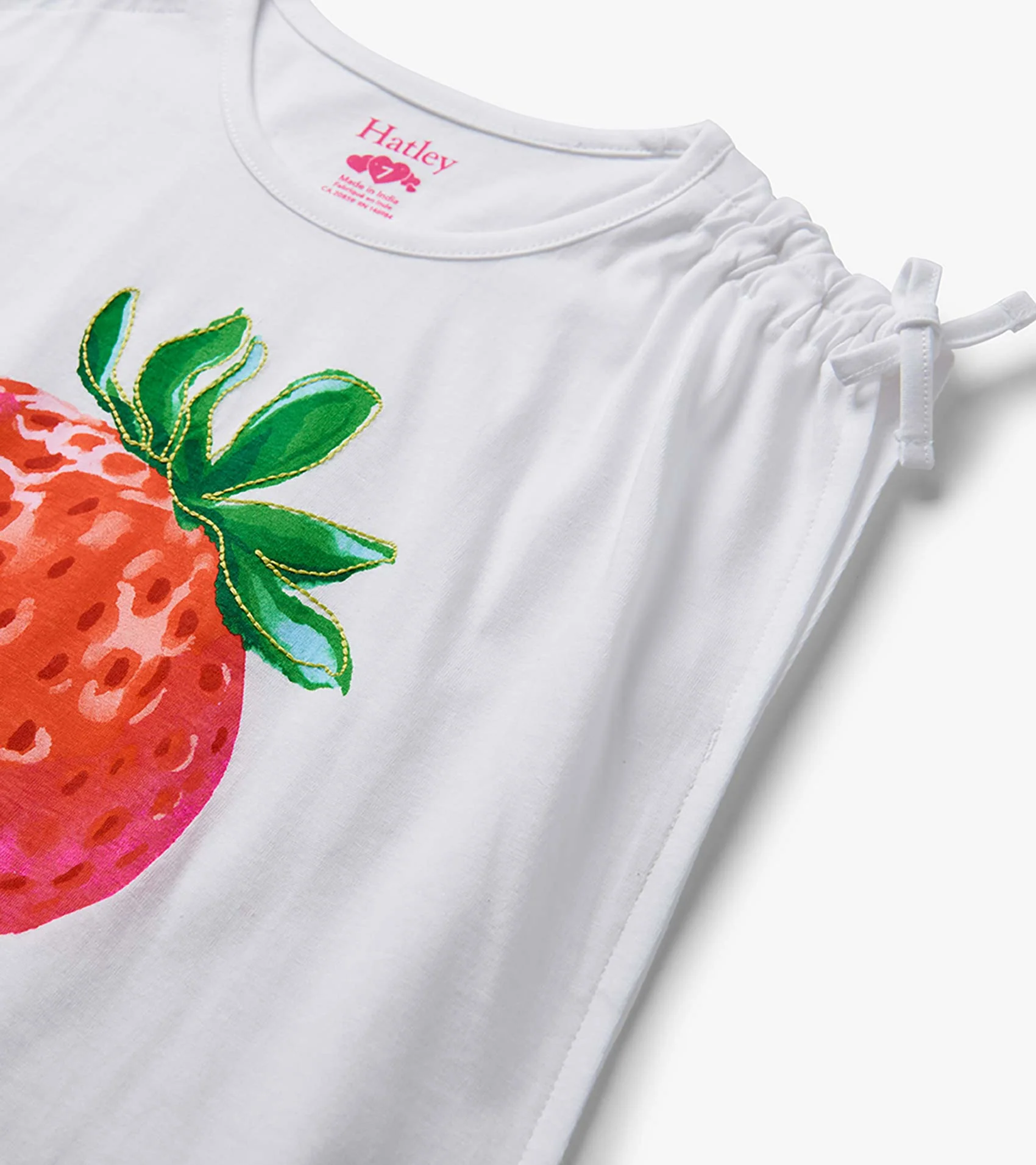 Girls Strawberry Cinched Shoulder Top - Image 3