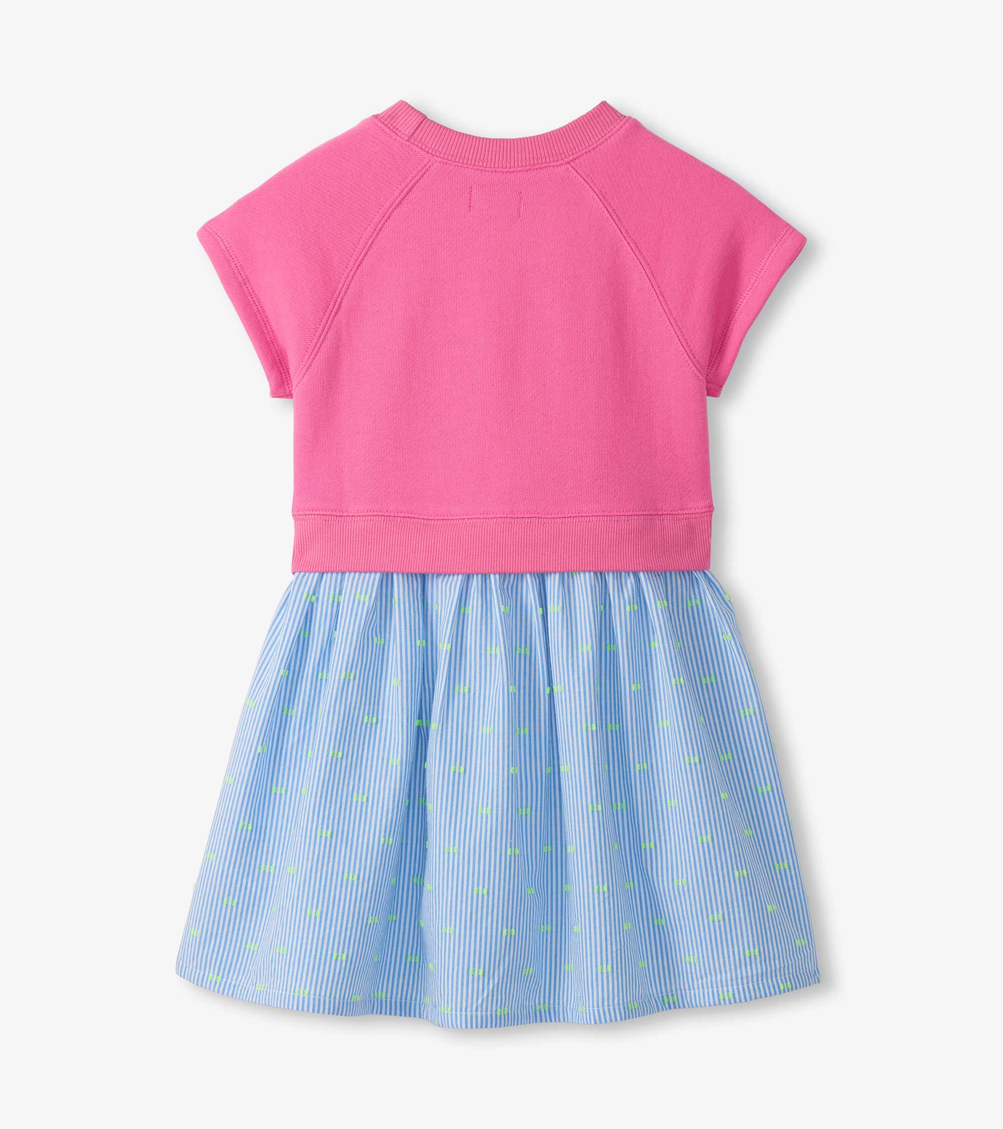 Girls Strawberry Moon Mixed Fabric Dress - Image 3
